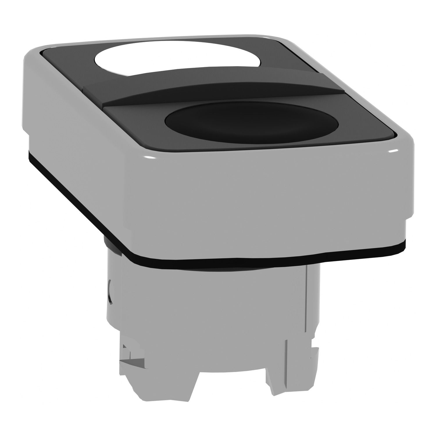 Picture of Head for double headed push button, Harmony XB4, metal, 22mm, 1 white flush unmarked+1 black flush unmarked