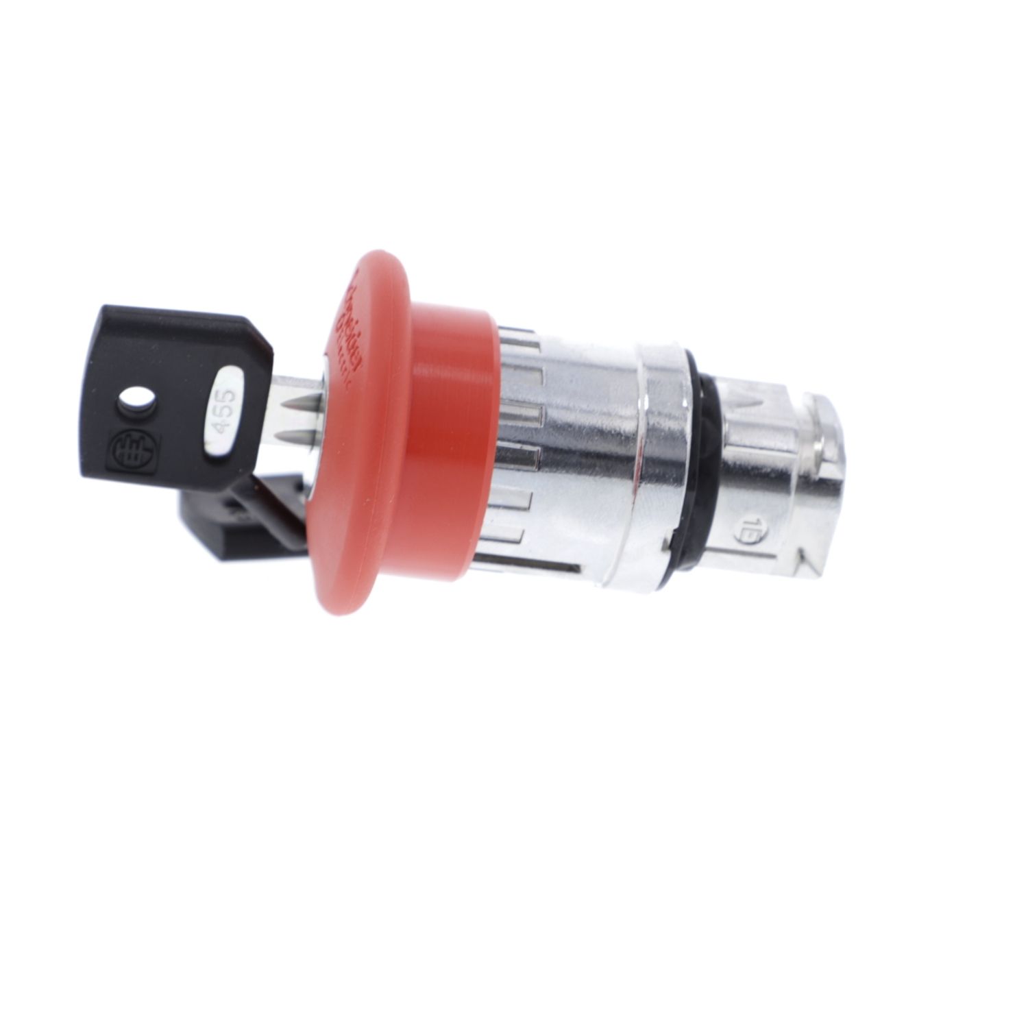 Picture of Emergency stop head, Harmony XB4, switching off, metal, red mushroom 40mm, 22mm, trigger latching key release