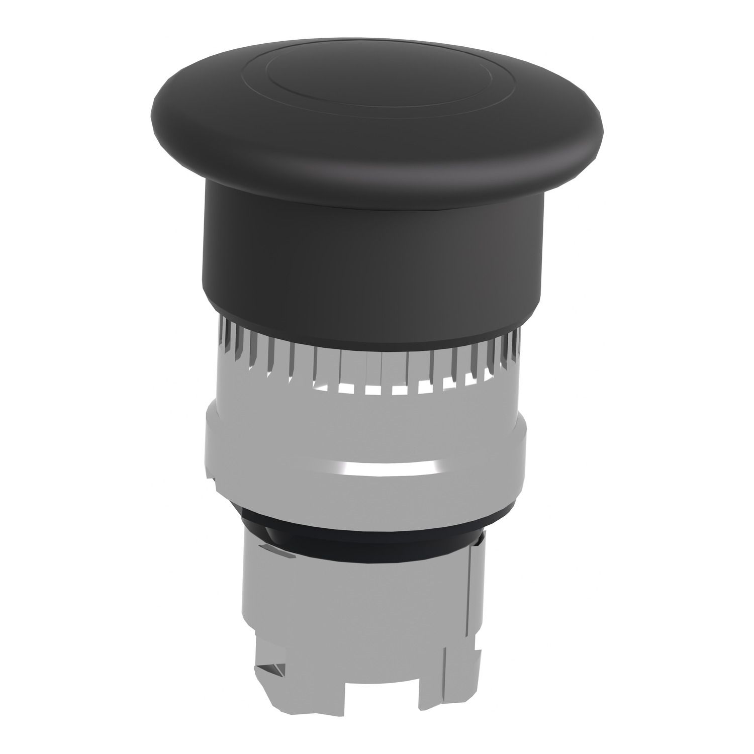 Picture of Mushroom push button head 40mm, Harmony XB4, metal, black, 22mm, latching push pull