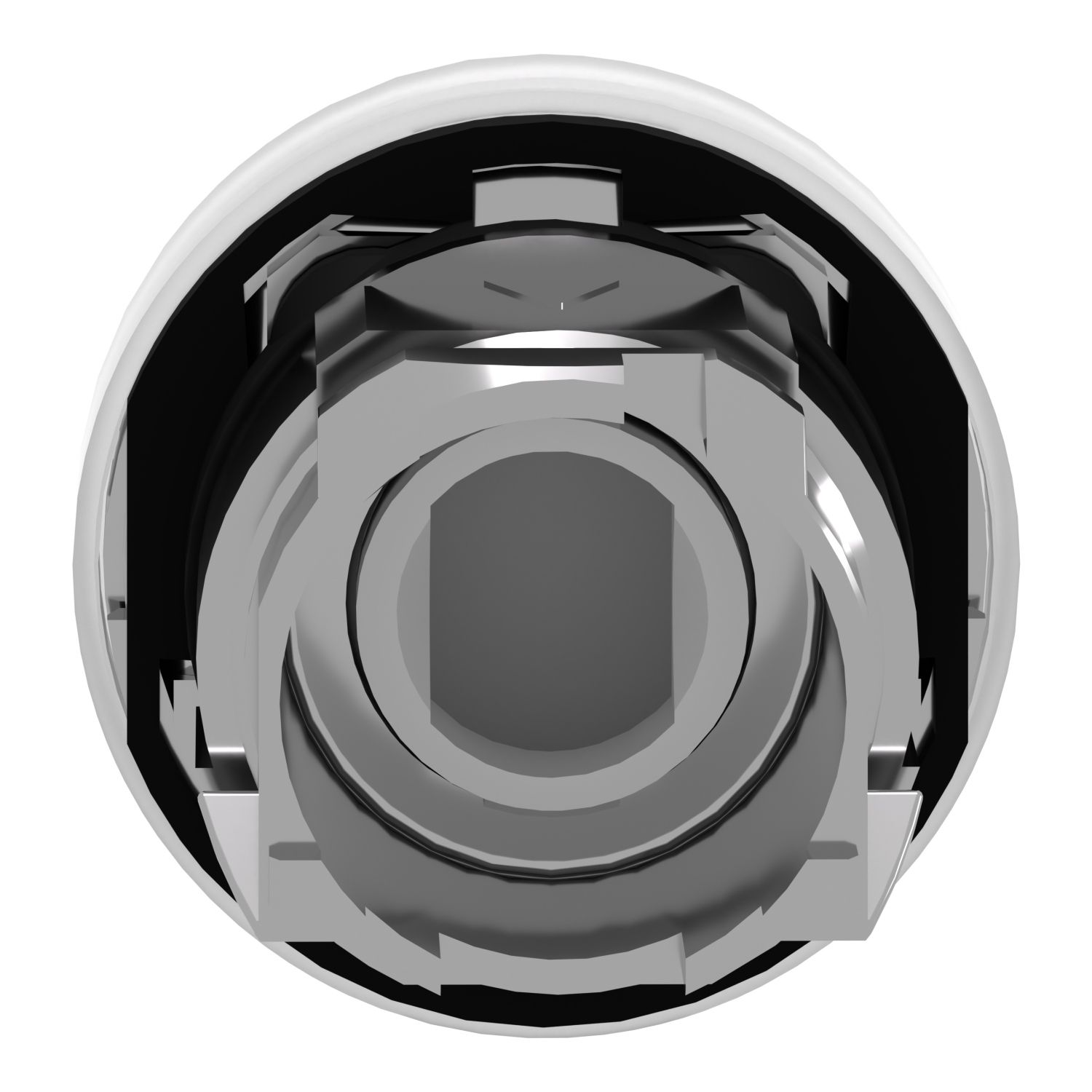 Picture of Head for Pilot light, Harmony XB4, metal, white, 22mm, universal LED, plain lens