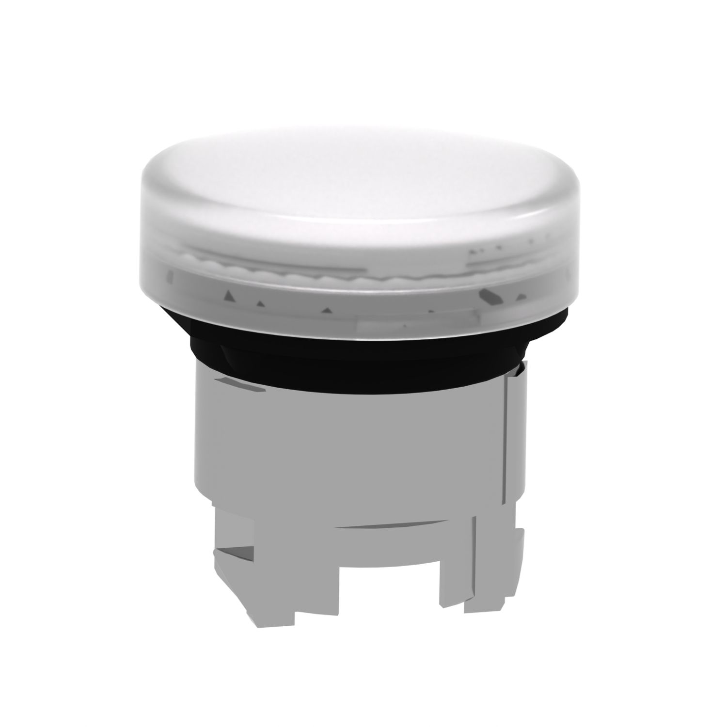 Picture of Head for Pilot light, Harmony XB4, metal, white, 22mm, universal LED, plain lens