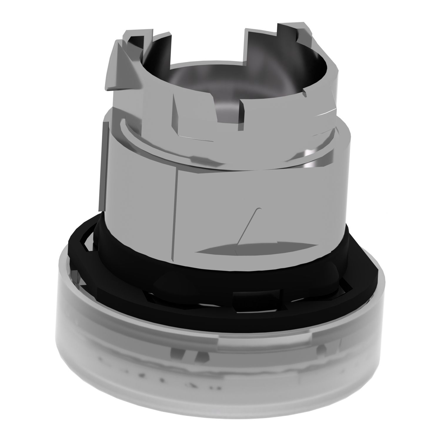 Picture of Head for Pilot light, Harmony XB4, metal, white, 22mm, universal LED, plain lens