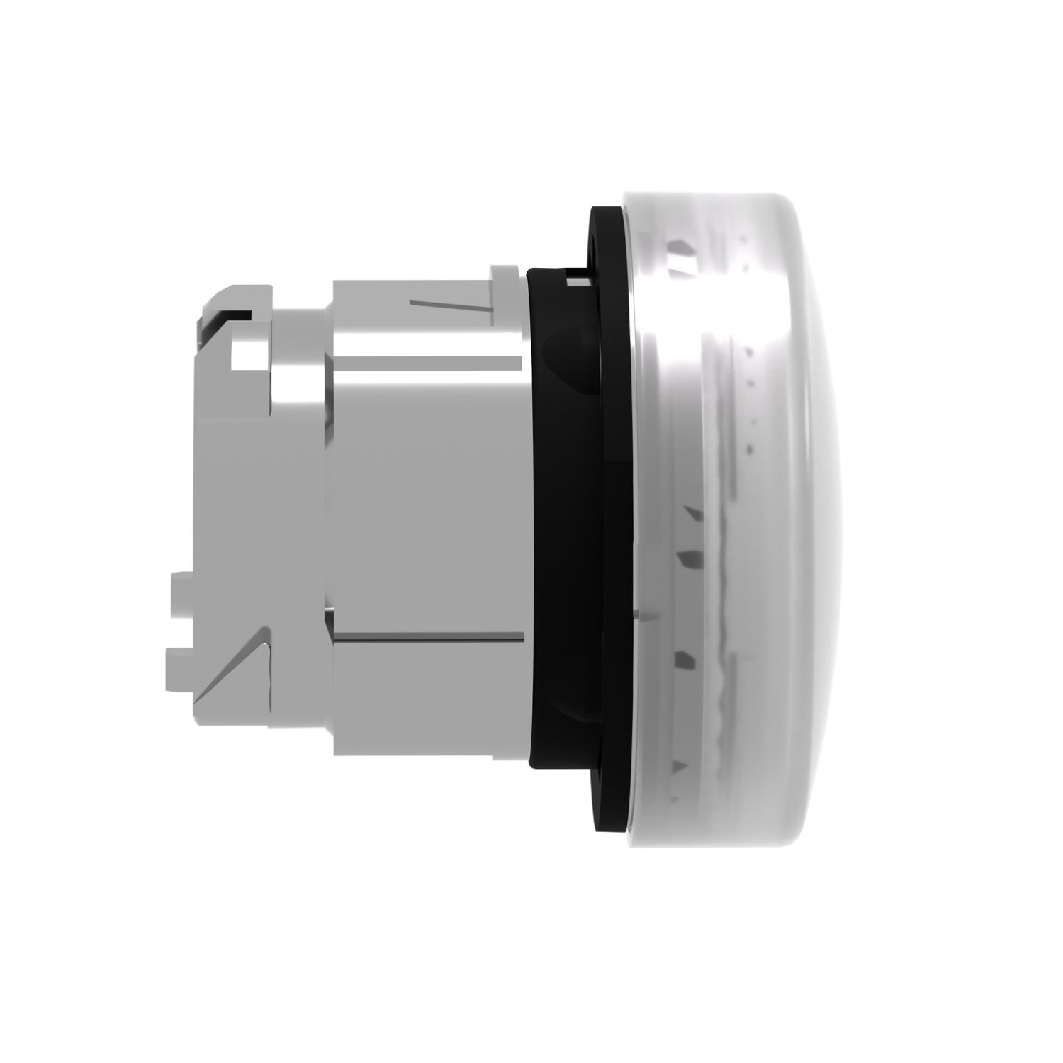 Picture of Head for Pilot light, Harmony XB4, metal, white, 22mm, universal LED, plain lens