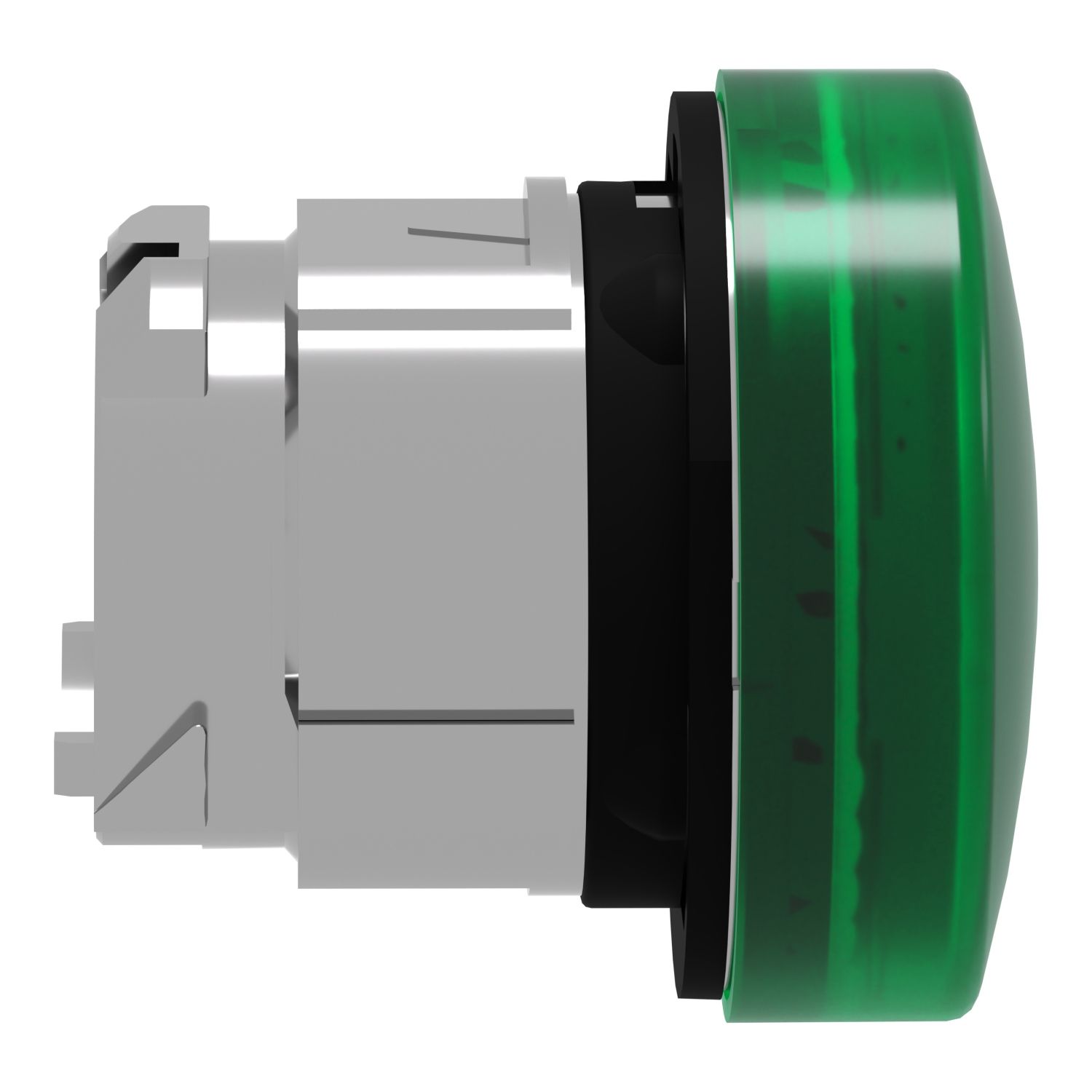 Picture of Head for Pilot light, Harmony XB4, metal, green, 22mm, universal LED, plain lens