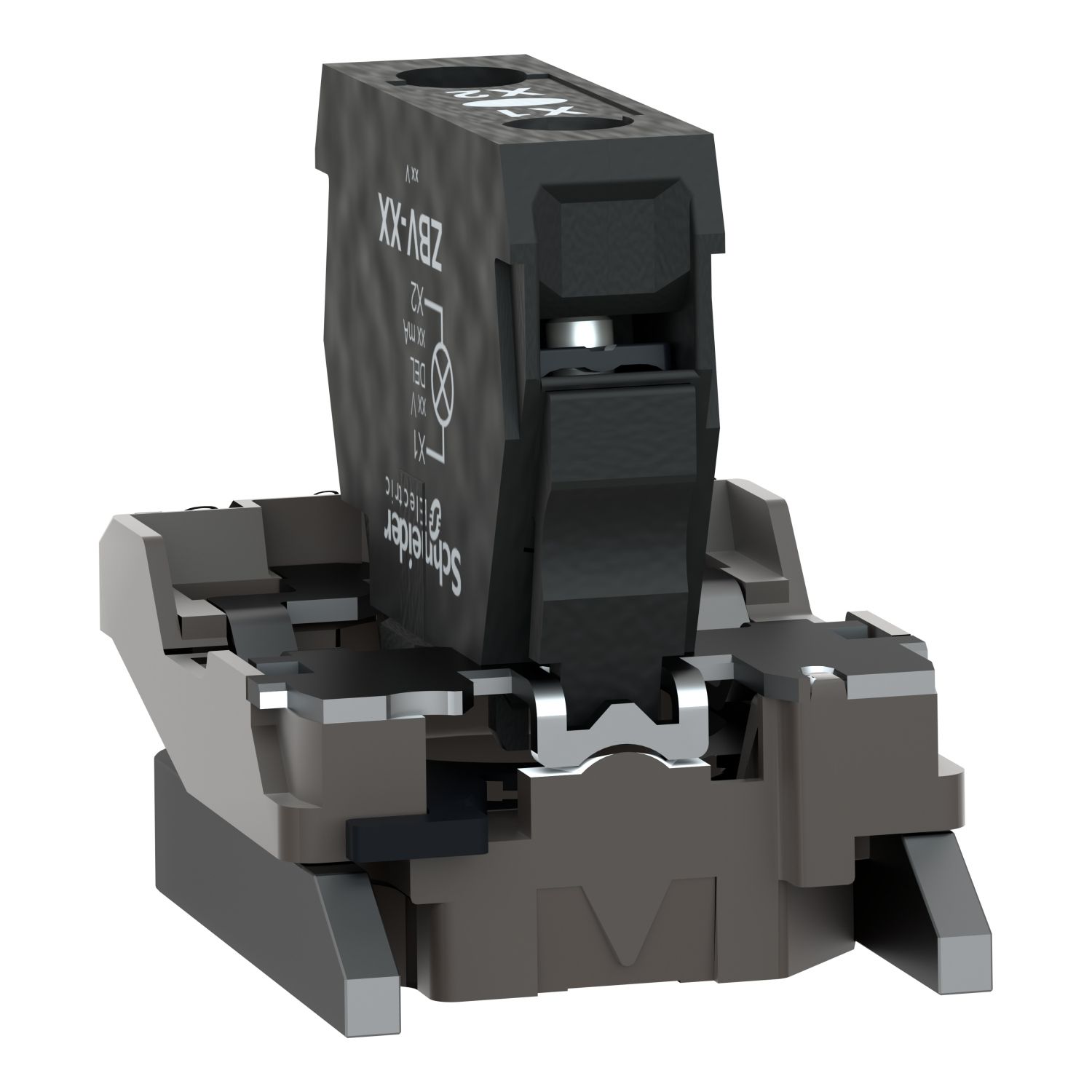 Picture of Light block with body fixing collar, Harmony XB4, metal, for BA9s bulb, lt 250V