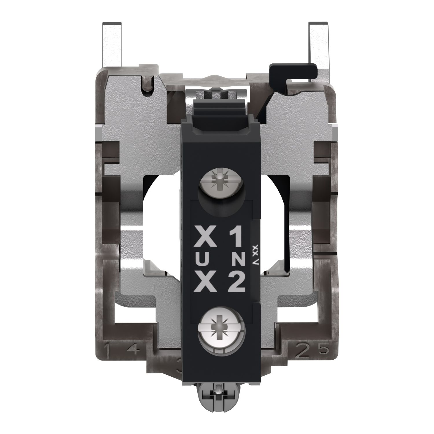 Picture of Complete body light block assembly, Harmony XB4, metal, universal LED, body fixing collar, 24V AC DC