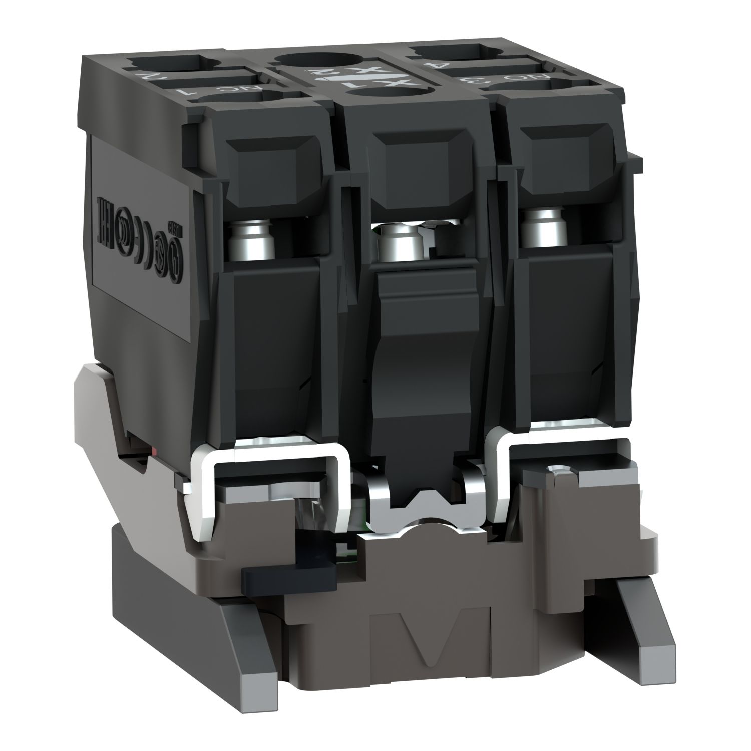 Picture of Light block with body fixing collar, Harmony XB4, metal, red, integral LED, 24V AC DC, 1NO+1NC