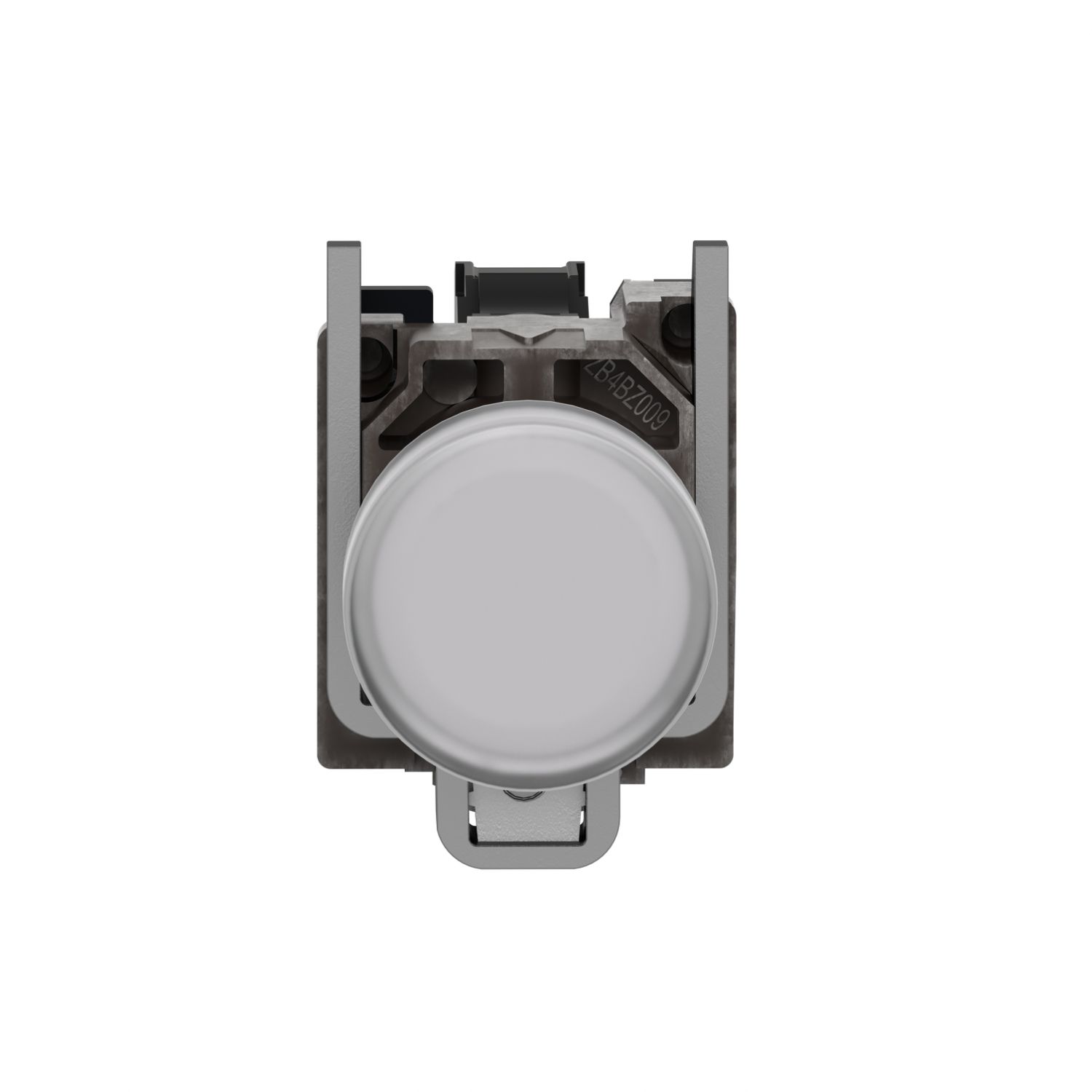 Picture of Pilot light, Harmony XB4, grey plastic, white, 22mm, universal LED, plain lens, 24V AC DC