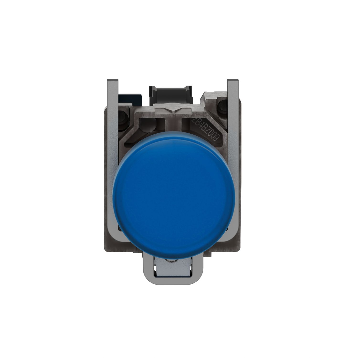 Picture of Pilot light, Harmony XB4, grey plastic, blue, 22mm, universal LED, plain lens, 24V AC DC