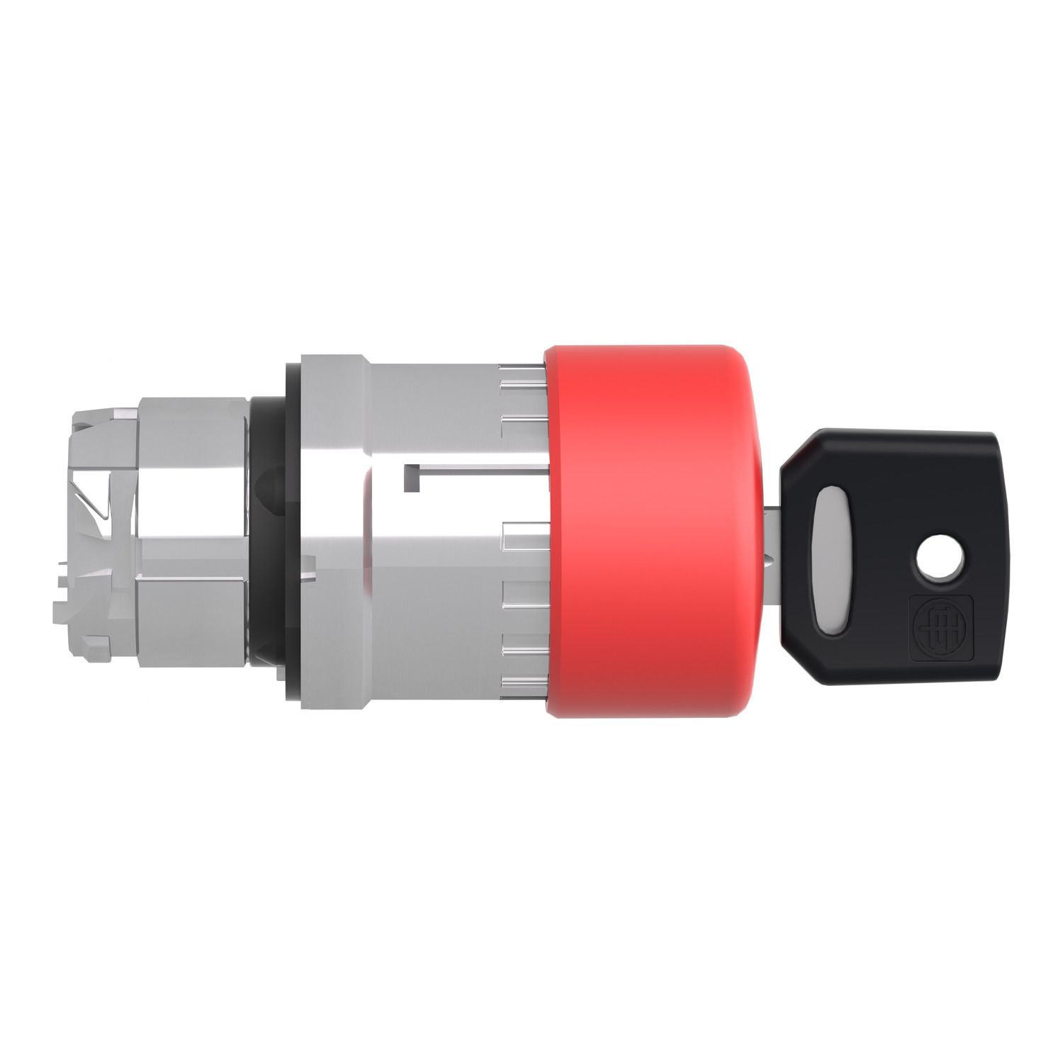 Picture of Emergency stop head, Harmony XB4, switching off, metal, red mushroom 30mm, 22mm, trigger latching key release