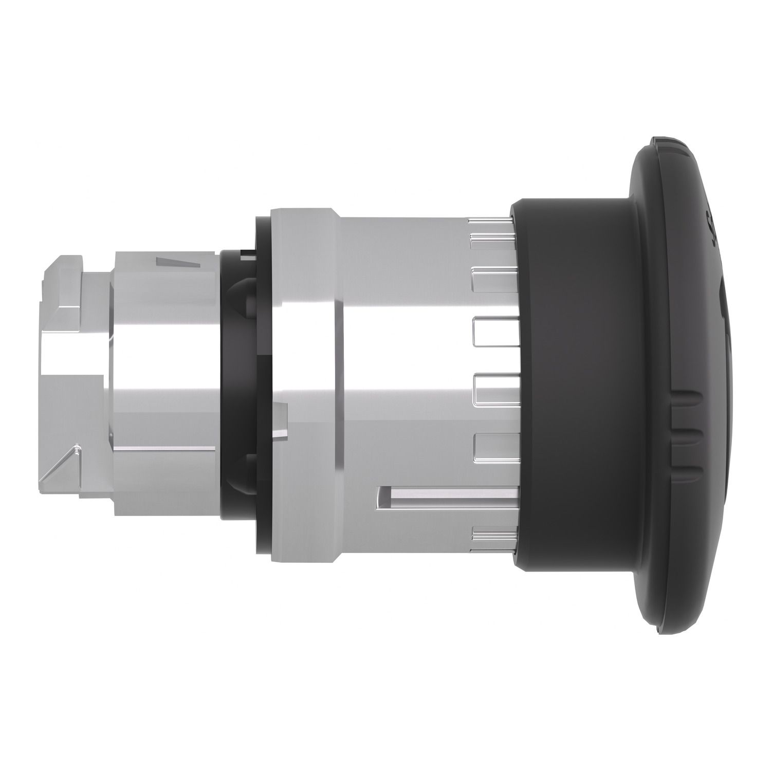 Picture of Mushroom push button head 40mm, Harmony XB4, metal, black, 22mm, latching turn realease