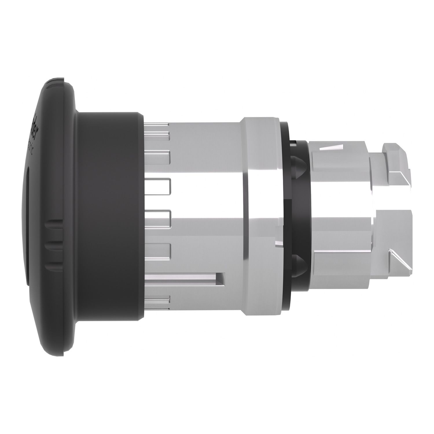 Picture of Mushroom push button head 40mm, Harmony XB4, metal, black, 22mm, latching turn realease