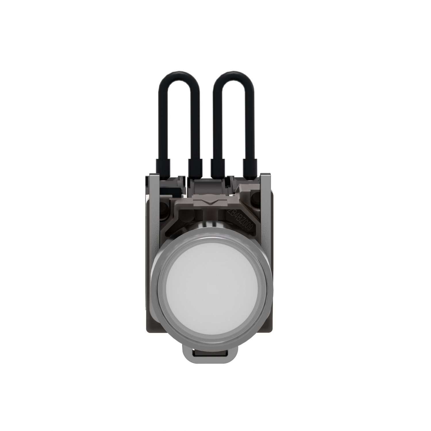 Picture of Push-to-test pilot light, Harmony XB4, metal, white, universal LED, screw clamp terminals, 110...120V