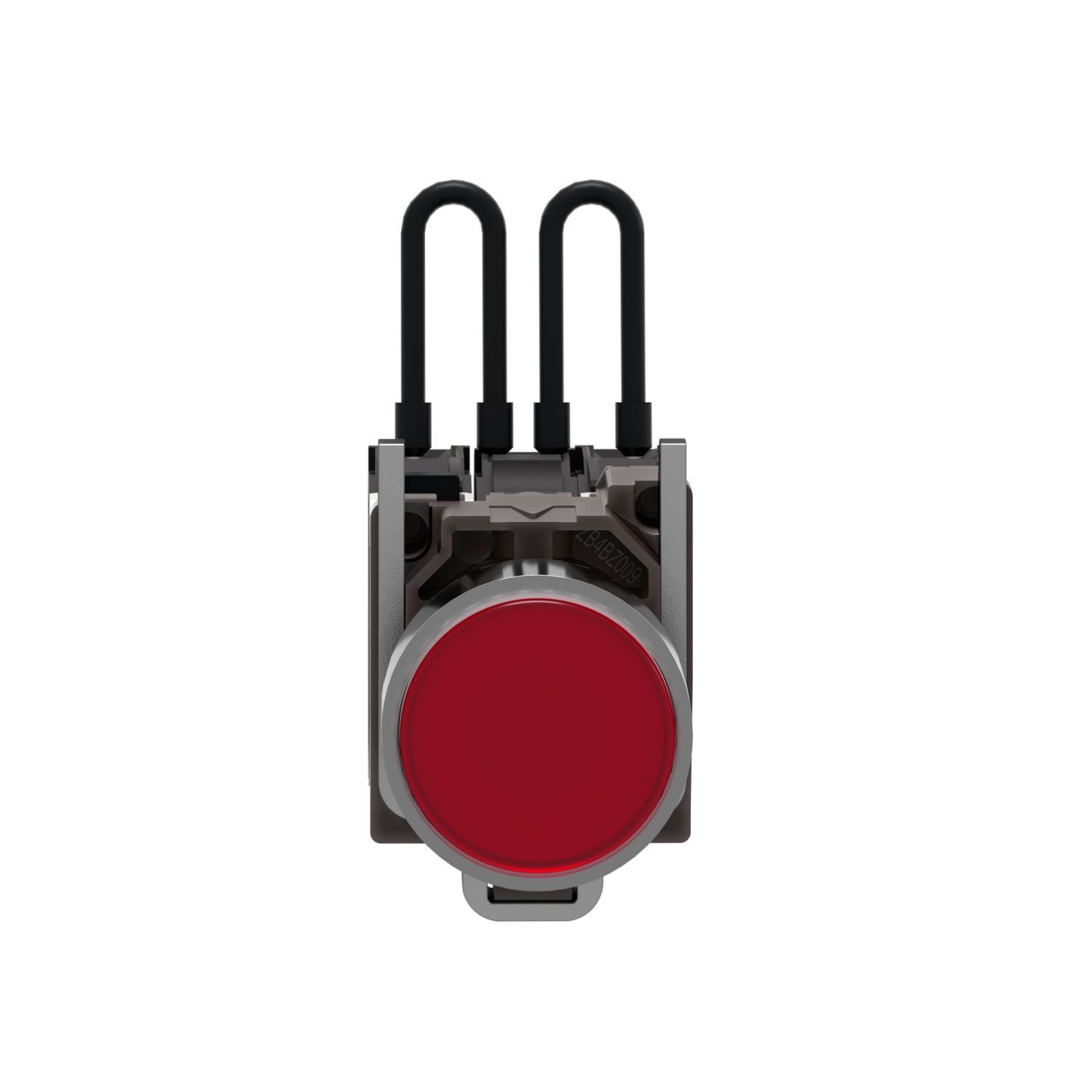 Picture of Push-to-test pilot light, Harmony XB4, metal, red, universal LED, screw clamp terminals, 24V