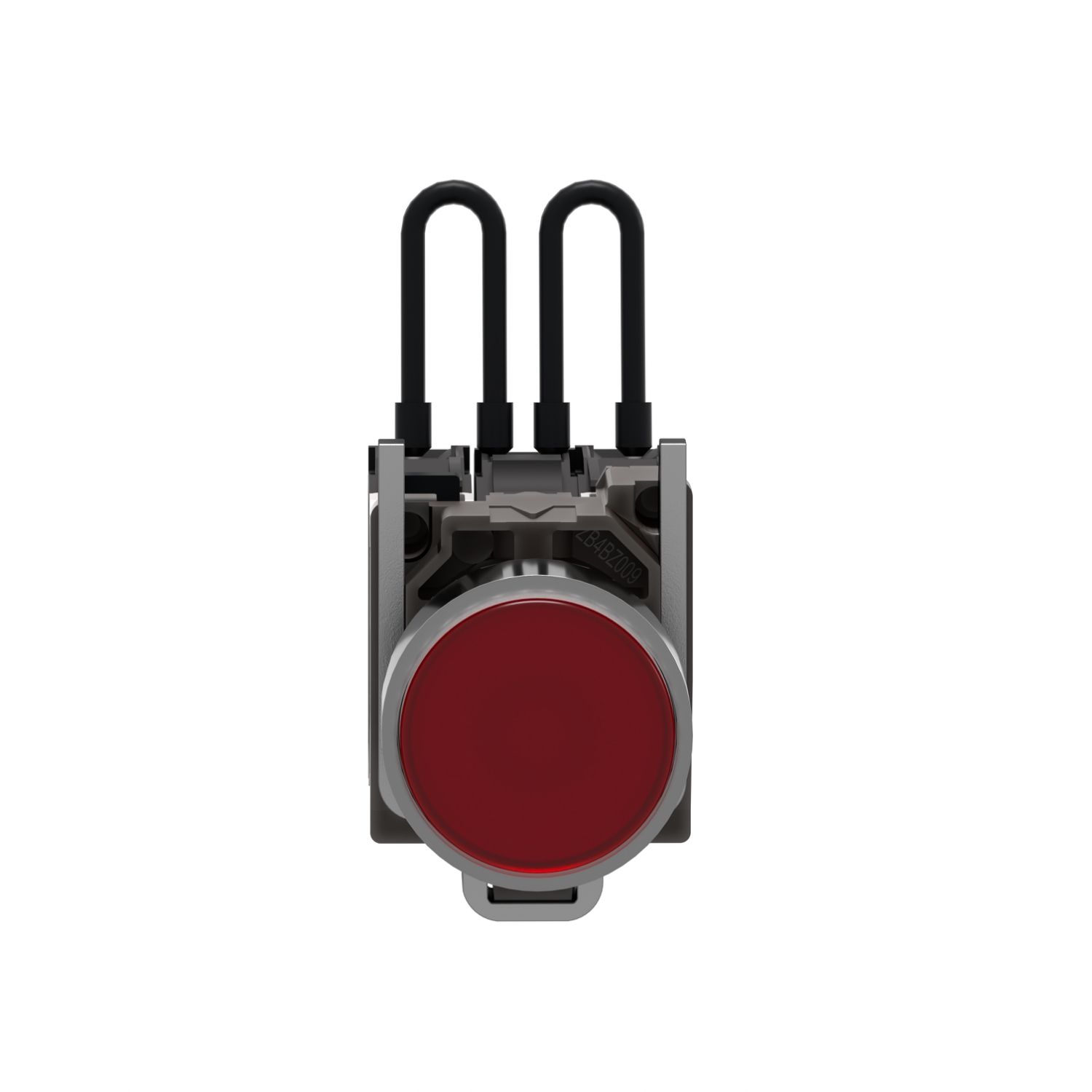 Picture of Push-to-test pilot light, Harmony XB4, metal, red, universal LED, screw clamp terminals, 110...120V