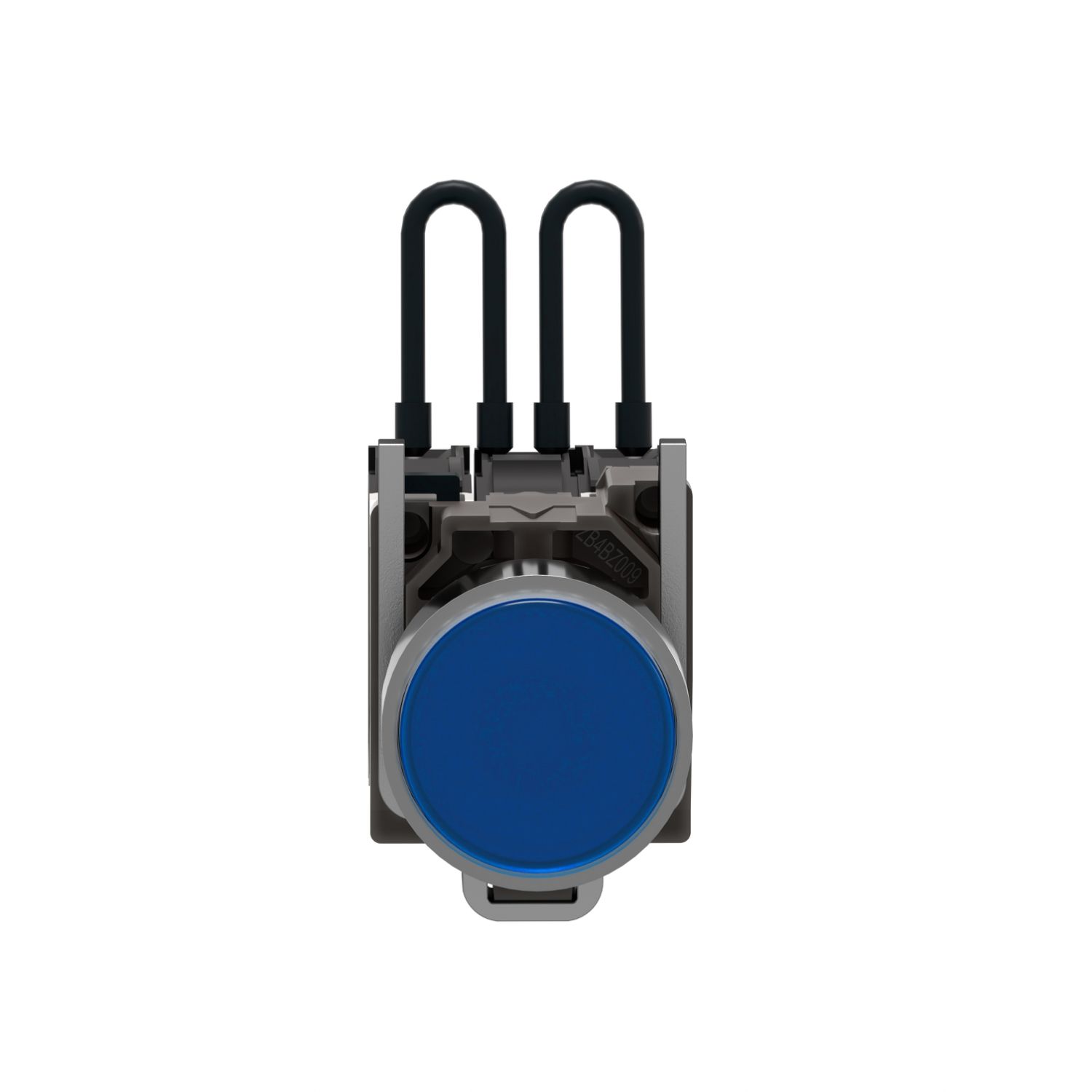 Picture of Push-to-test pilot light, Harmony XB4, metal, blue, universal LED, screw clamp terminals, 24V