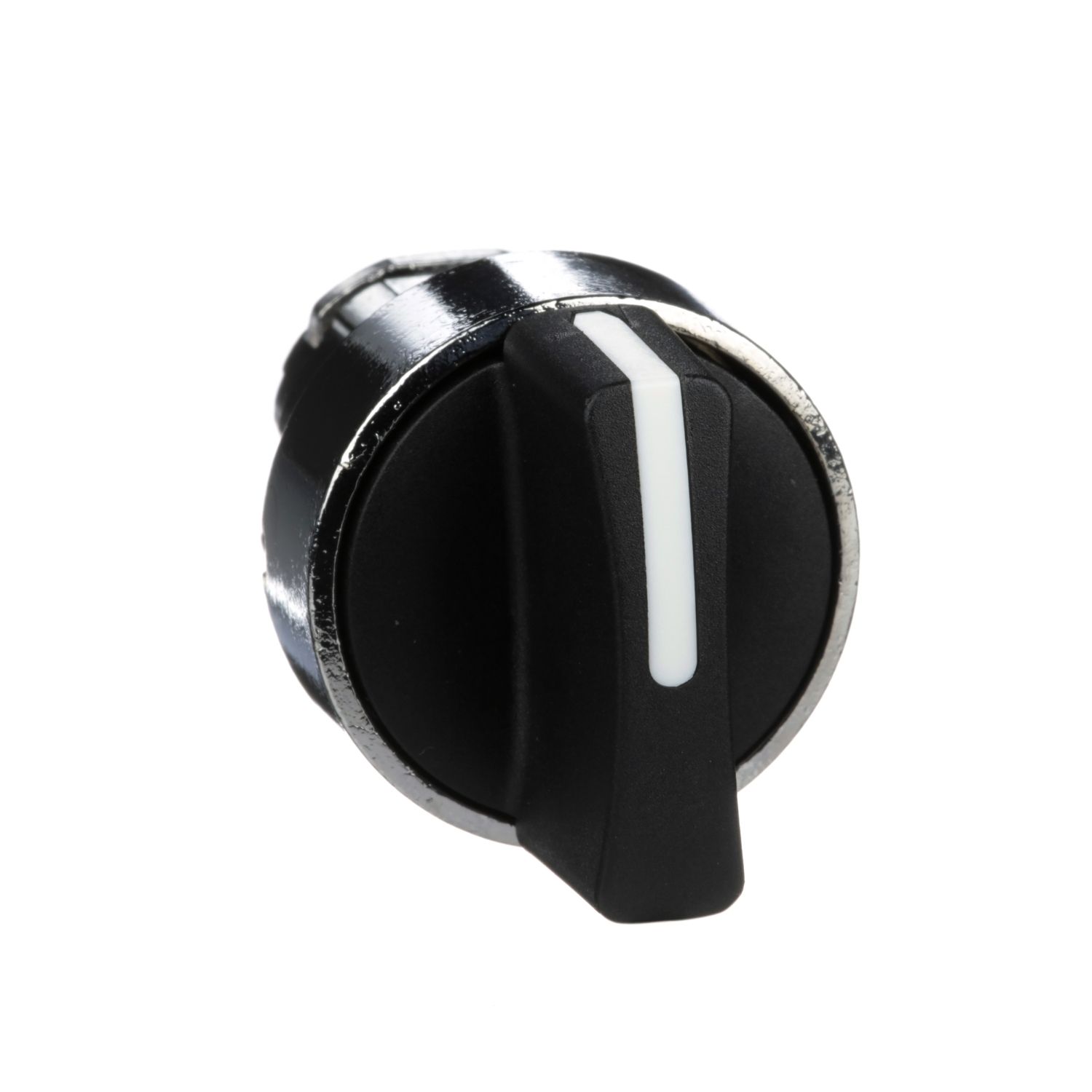 Picture of Selector switch head, Harmony XB4, metal, black, 22mm, 3 positions, spring return to center