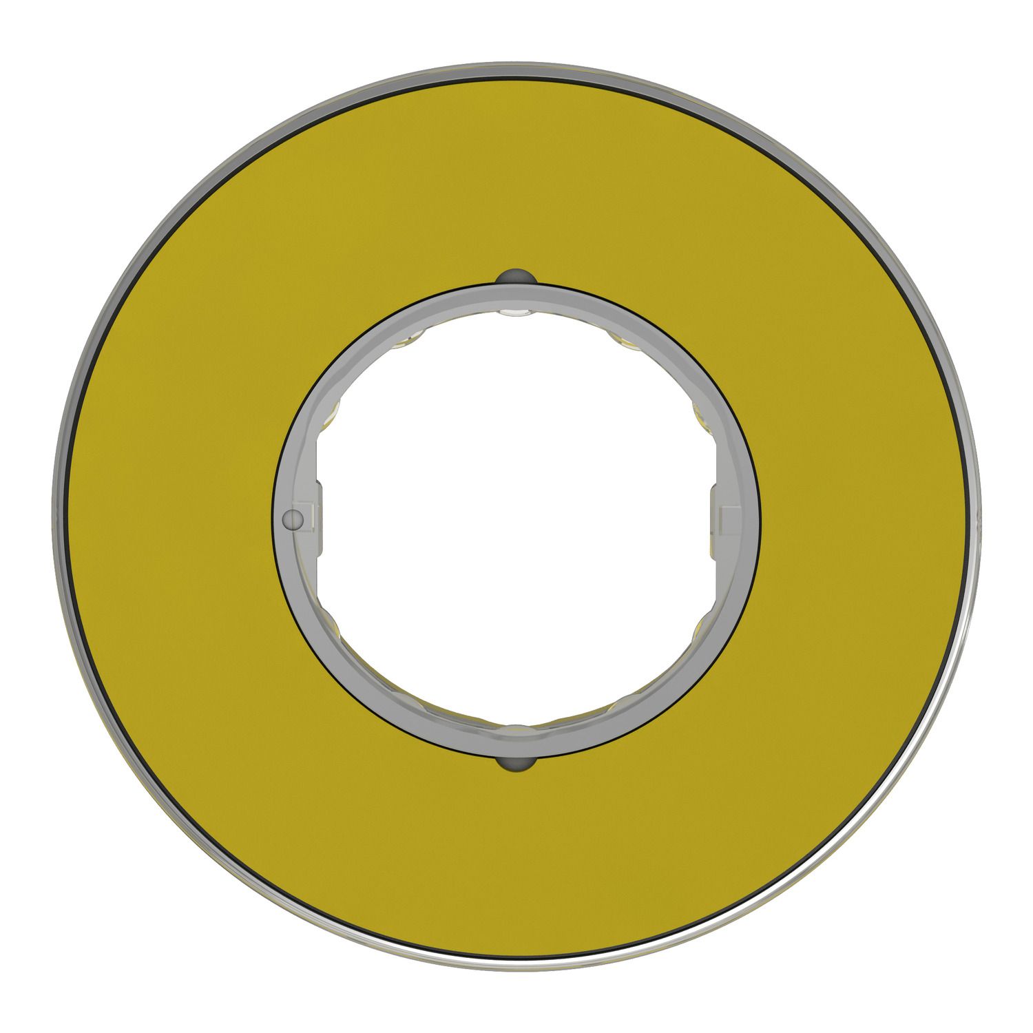 Picture of Legend holder 60mm for emergency stop, Harmony XB4, plastic, yellow, marked EMERGENCY STOP