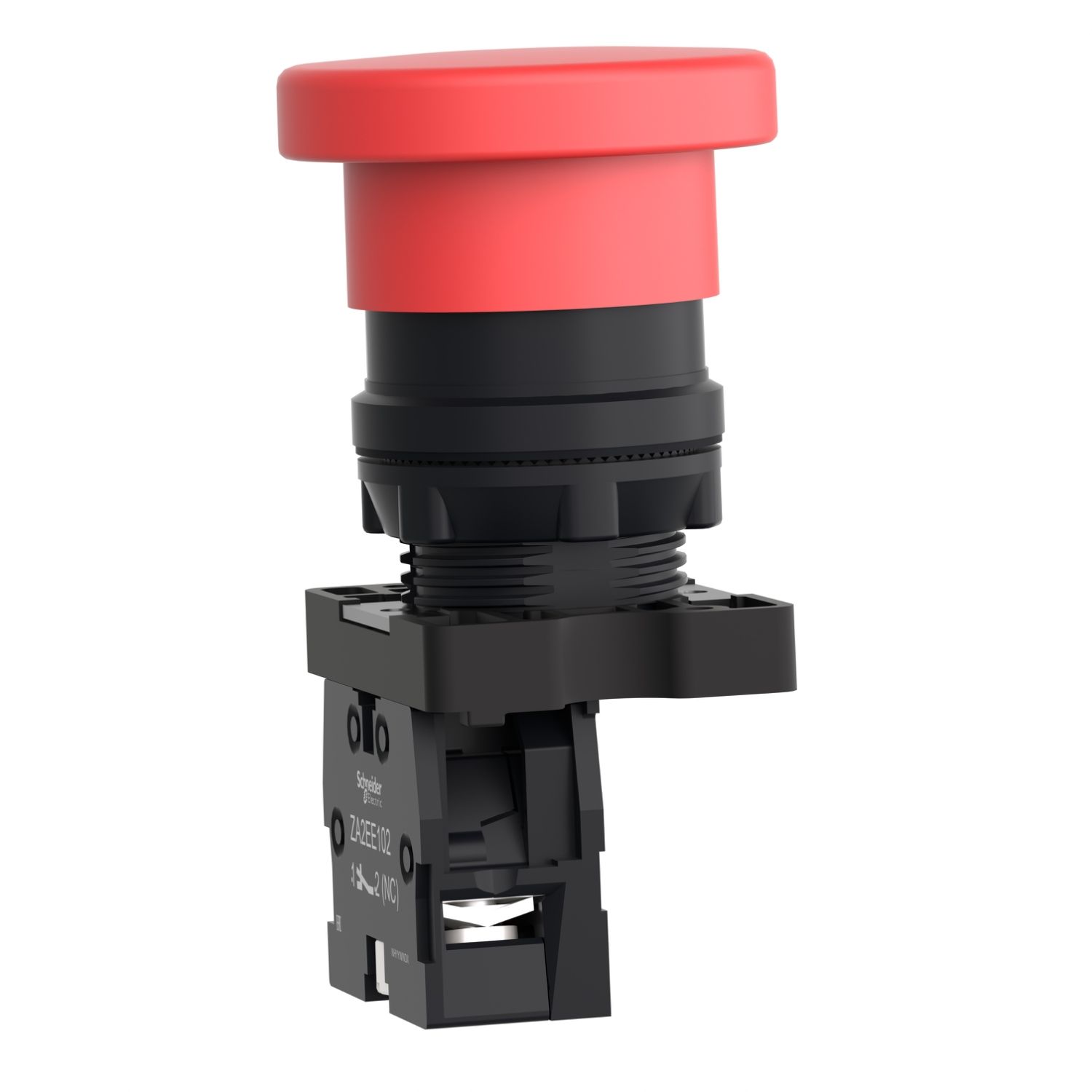 Picture of Complete push button, Easy Harmony XA2, plastic, red mushroom head 40mm, 22mm, 1NC