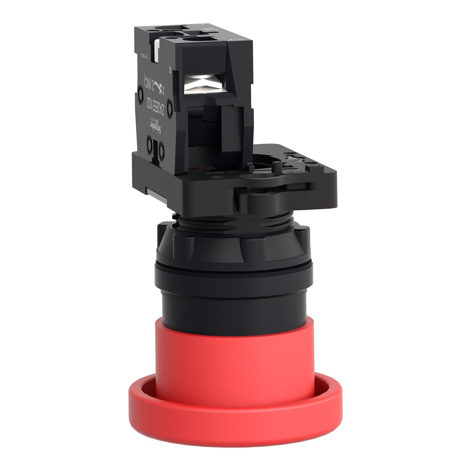 Picture of Complete push button, Easy Harmony XA2, plastic, red mushroom head 40mm, 22mm, 1NC