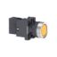 Picture of Complete illuminated push button, Easy Harmony XA2, plastic, flush, amber, 22mm, spring return, 24V AC DC, 1NO