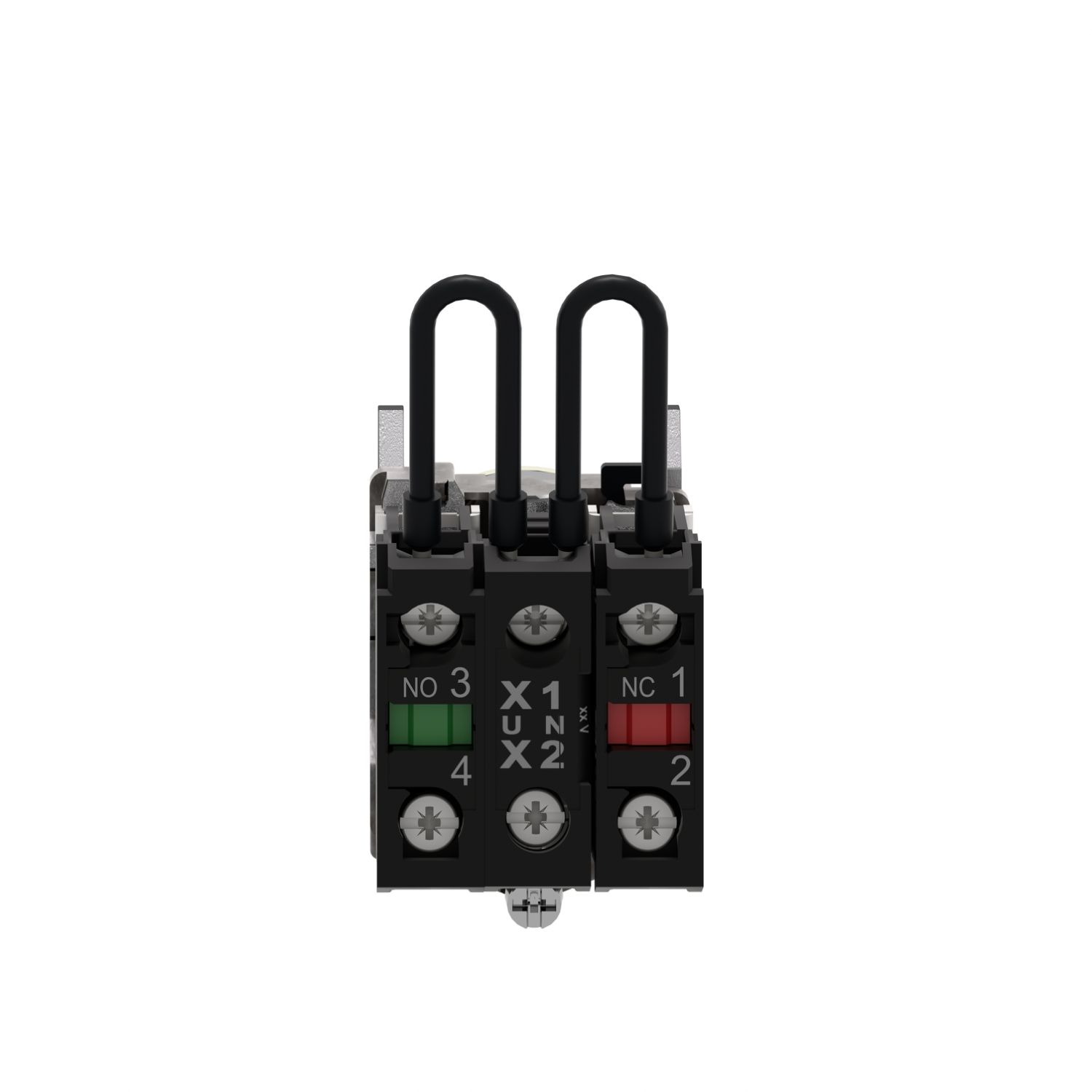 Picture of Push-to-test pilot light, Harmony XB4, metal, amber, universal LED, screw clamp terminals, 24V