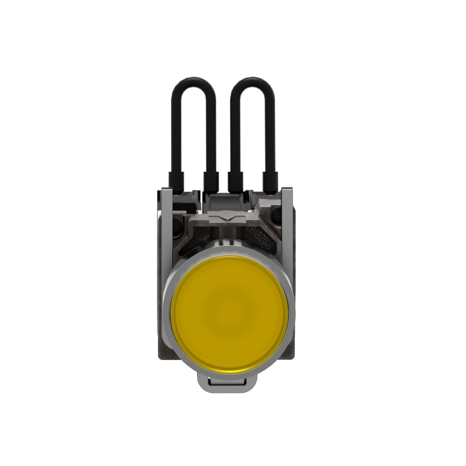 Picture of Push-to-test pilot light, Harmony XB4, metal, amber, universal LED, screw clamp terminals, 24V