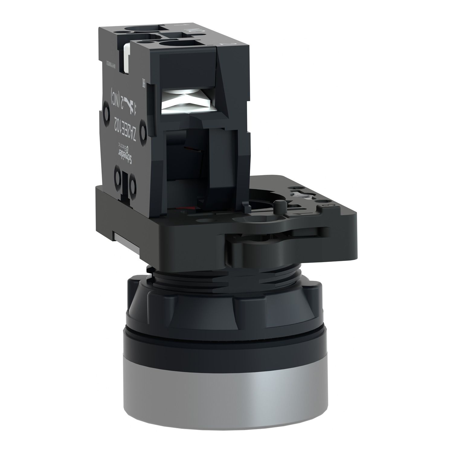 Picture of Complete push button, Easy Harmony XA2, plastic, flush, red, 22mm, spring return, unmarked, 1NC