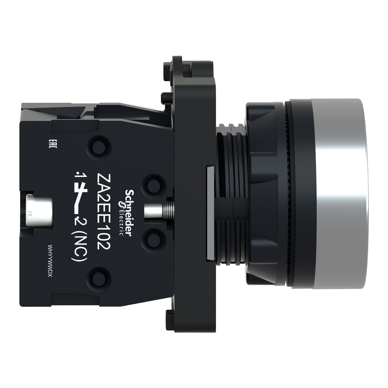 Picture of Complete push button, Easy Harmony XA2, plastic, flush, red, 22mm, spring return, unmarked, 1NC