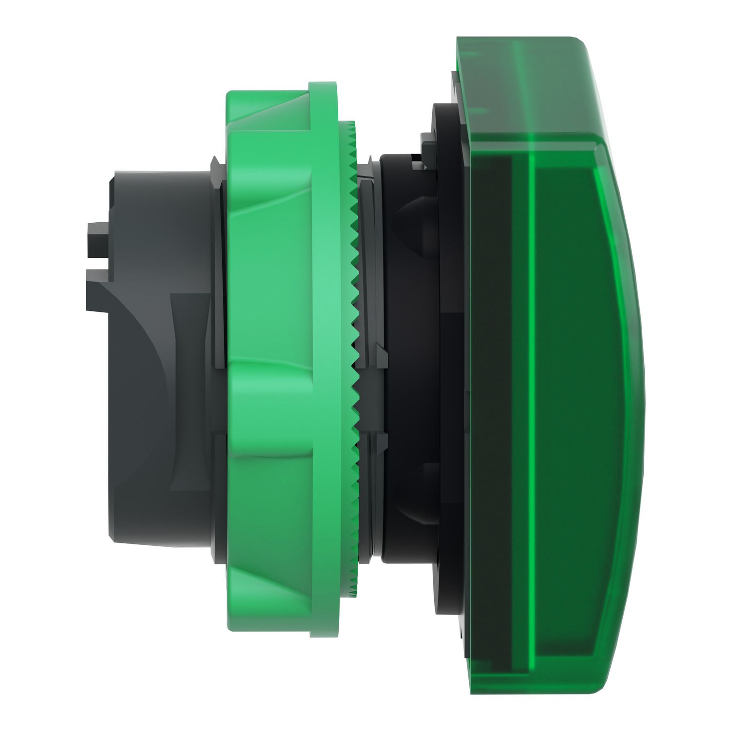 Picture of Head for pilot light, Harmony XB5, square green, 22mm, with plain lens, universal LED