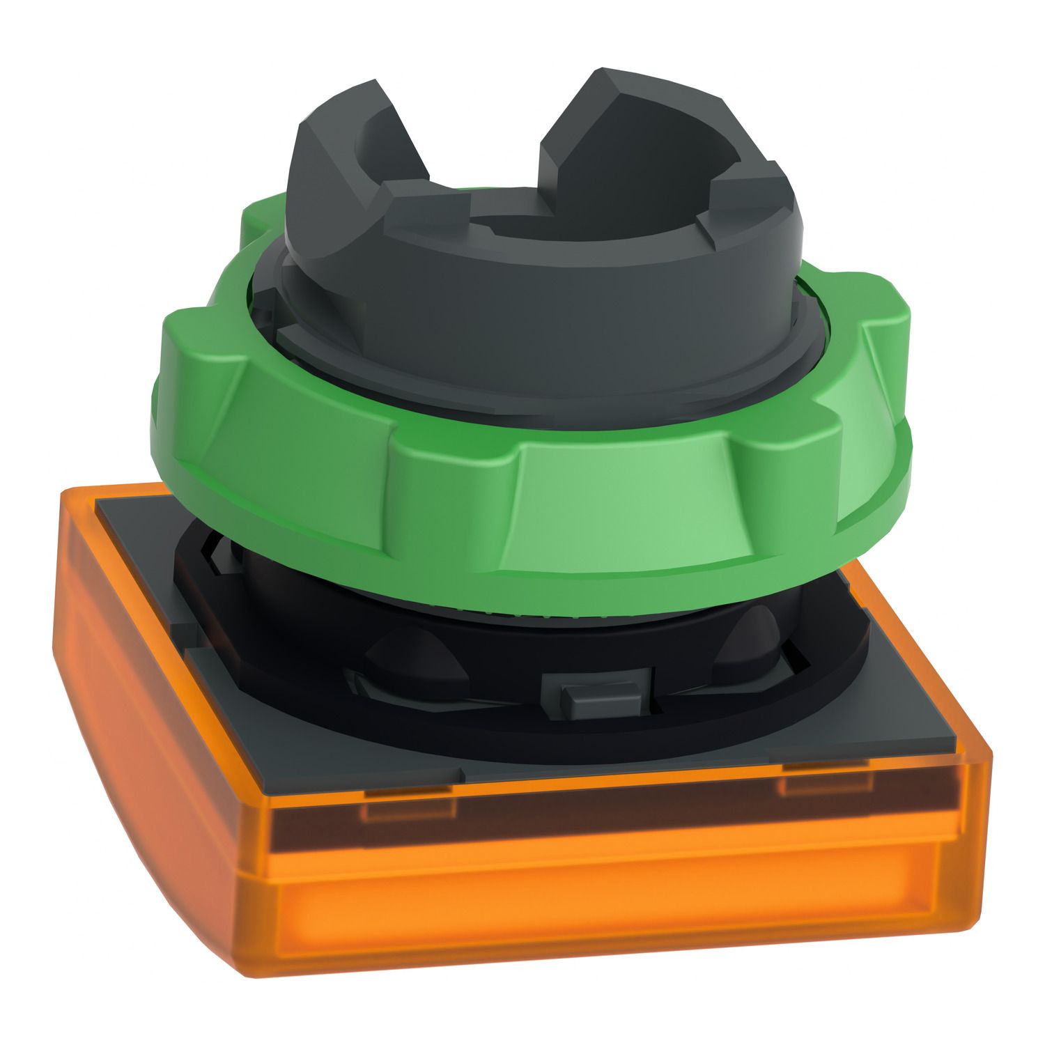 Picture of Head for pilot light, Harmony XB5, square orange, 22mm, with plain lens, universal LED