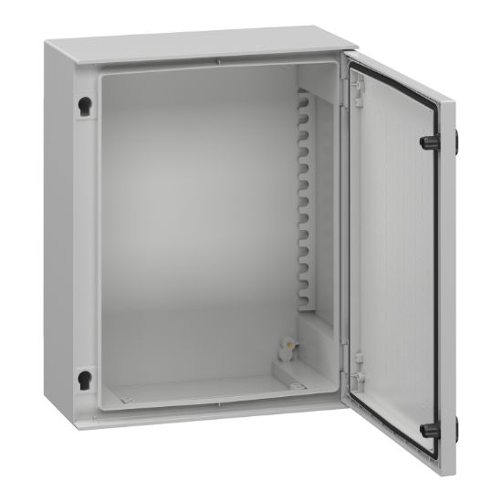 Picture of Wall mounted polyester enclosure, Thalassa, Thalassa PLM, plain door, 530x430x200mm, IP66, IK10, RAL 7035