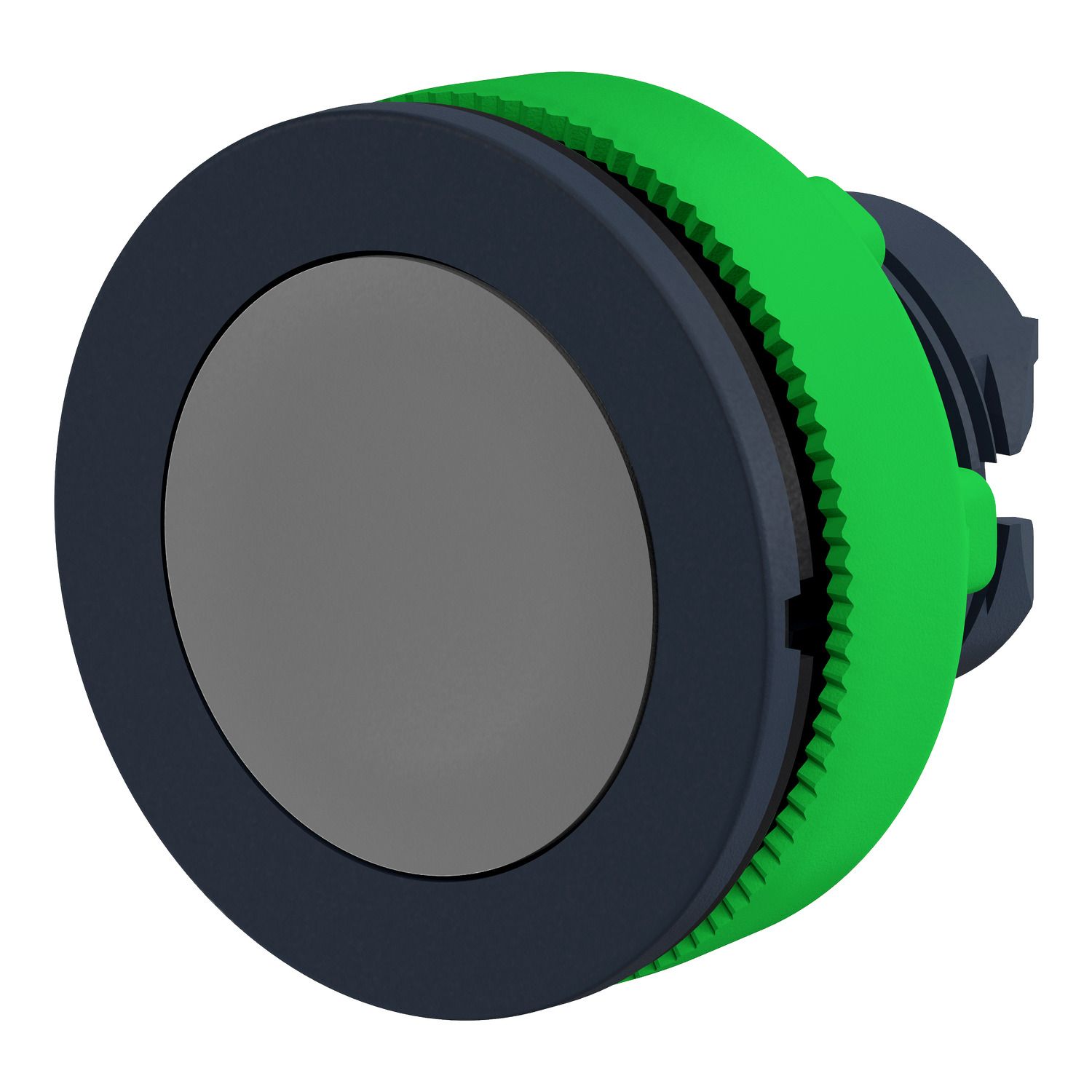 Picture of Antimicrobial Flush mounted push button head, Harmony XB5, plastic, grey, 30mm, spring return, unmarked