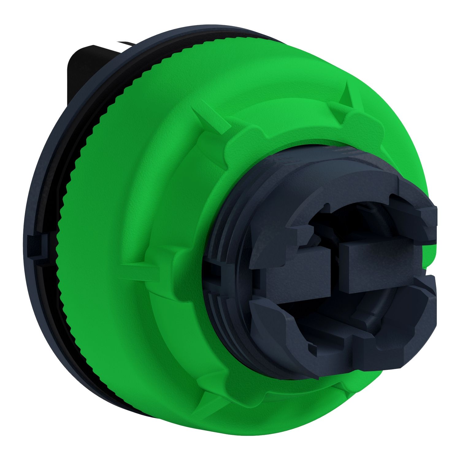 Picture of Antimicrobial flush mounted selector switch head, Harmony XB5, plastic, black, 30mm, 3 positions, spring return left to center