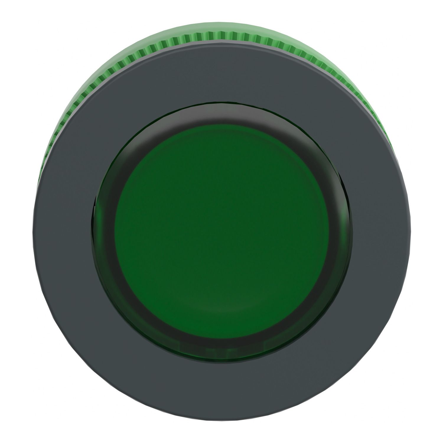 Picture of Head for illuminated push button, Harmony XB5, antimicrobial, green, white, 30mm, universal LED, plain lens