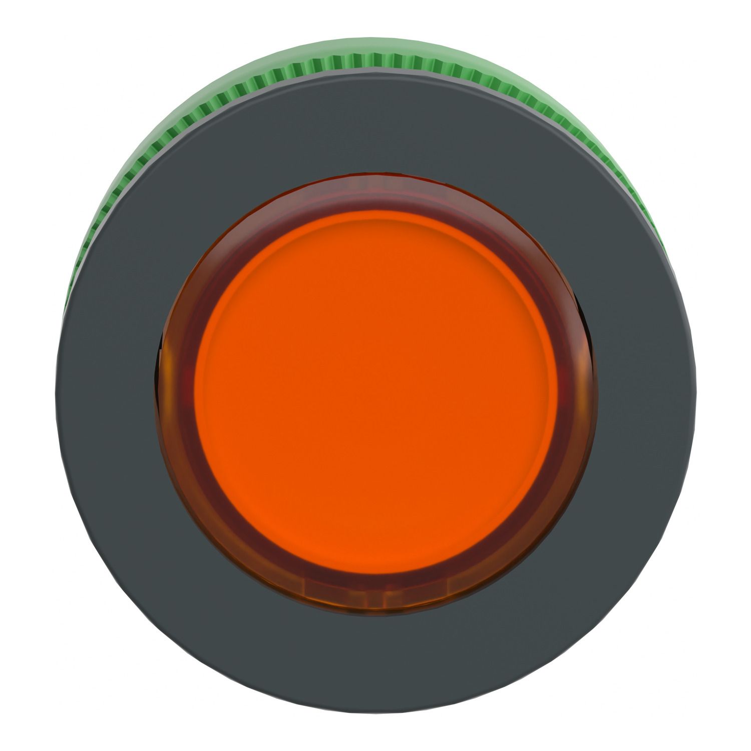 Picture of Head for illuminated push button, Harmony XB5, antimicrobial, plastic, orange, 30mm, universal LED, plain lens