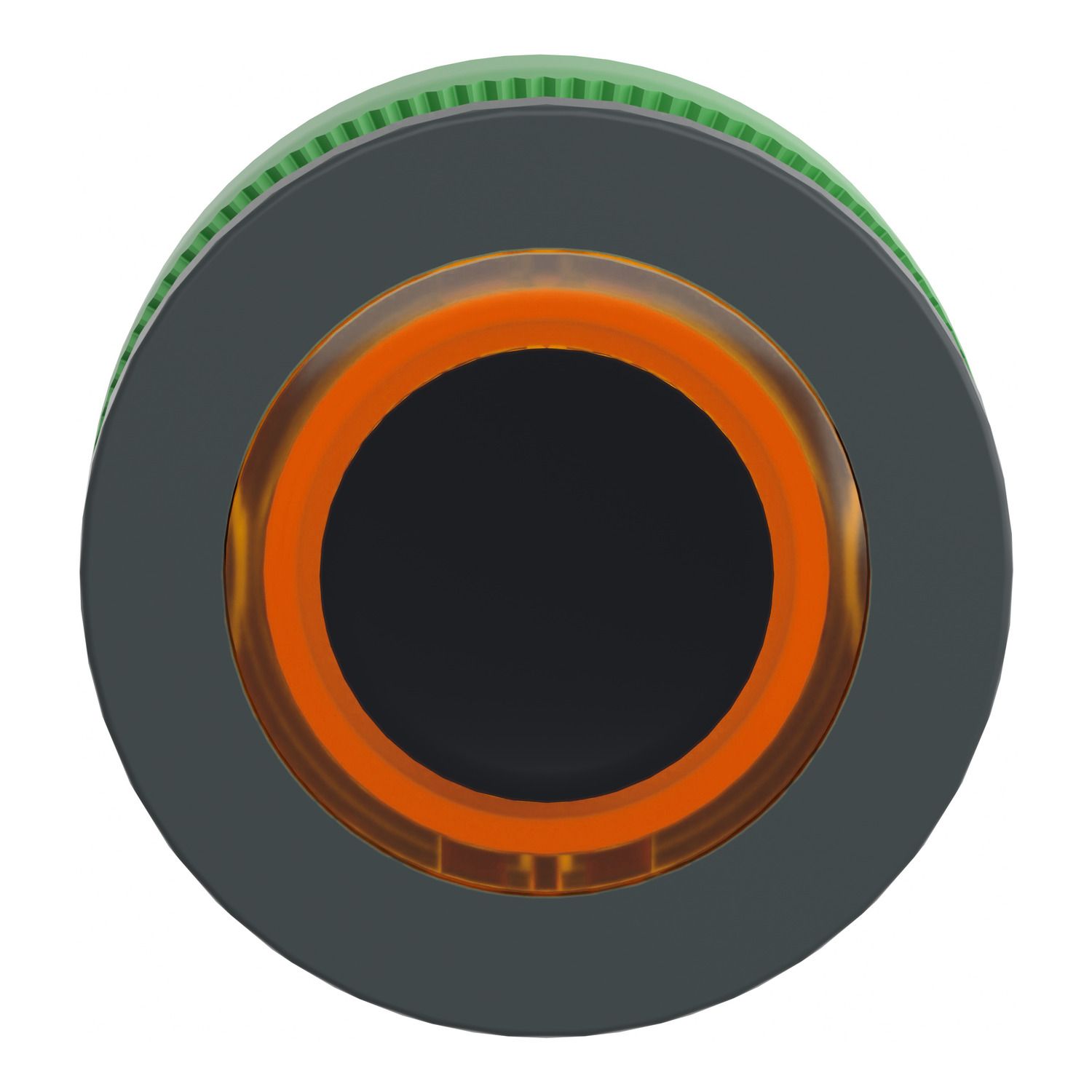 Picture of Head for illuminated push button, Harmony XB5, plastic, orange flush mounted, 30mm, universal LED, illuminated ring