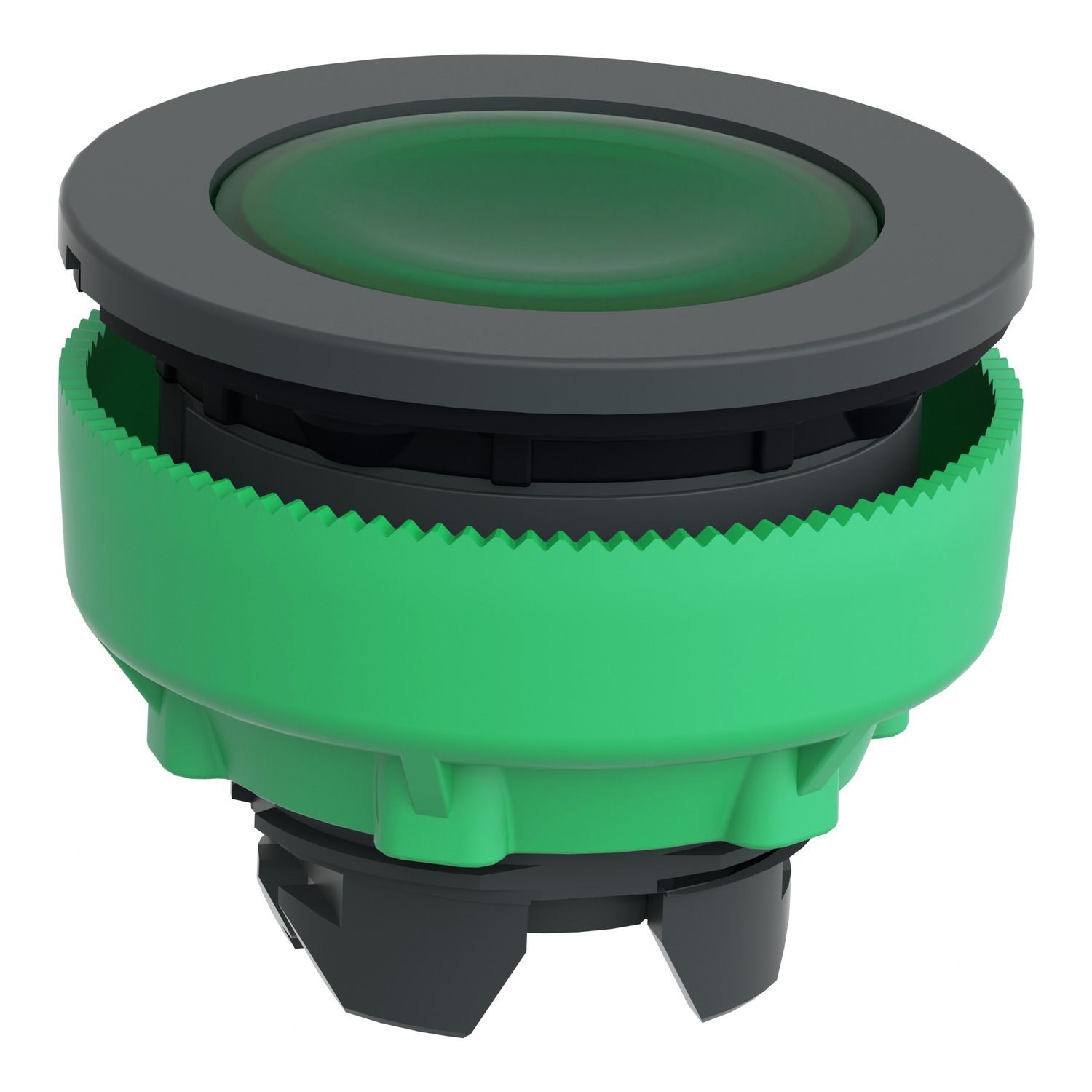 Picture of Head for pilot light, Harmony XB5, antimicrobial, plastic, green, 30mm, universal LED, plain lens