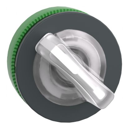 Picture of Head for illuminated selector switch, Harmony XB5, plastic, white handle, universal LED, 2 positions, stay put