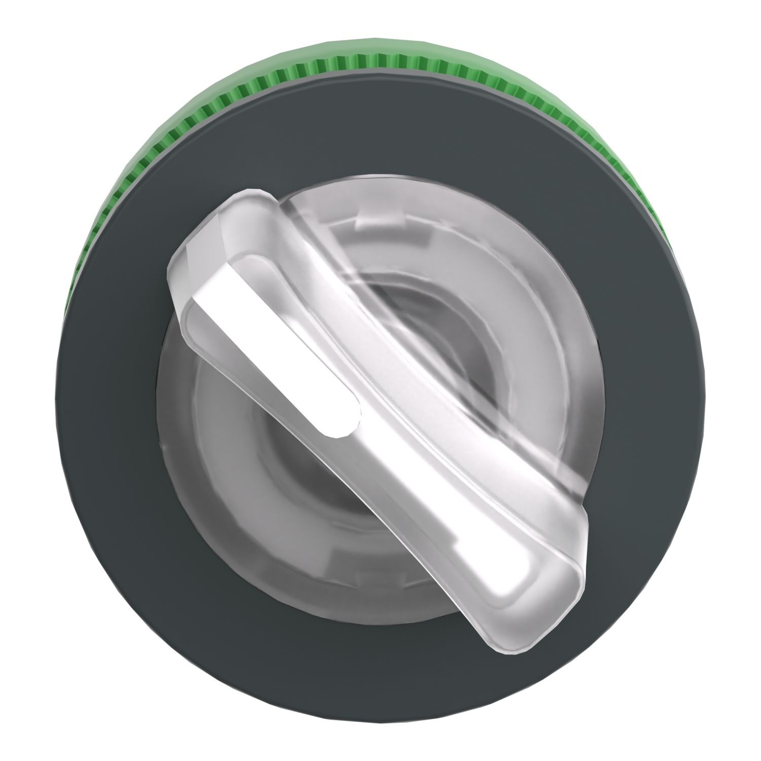 Picture of Head for illuminated selector switch, Harmony XB5, plastic, white handle, universal LED, 2 positions, stay put