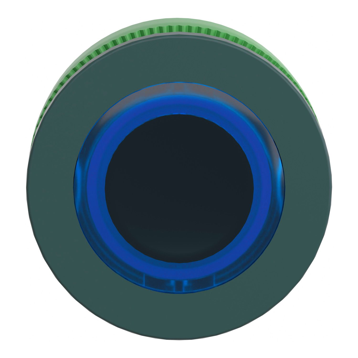 Picture of Head for illuminated push button, Harmony XB5, plastic, blue flush mounted, 30mm, universal LED, illuminated ring