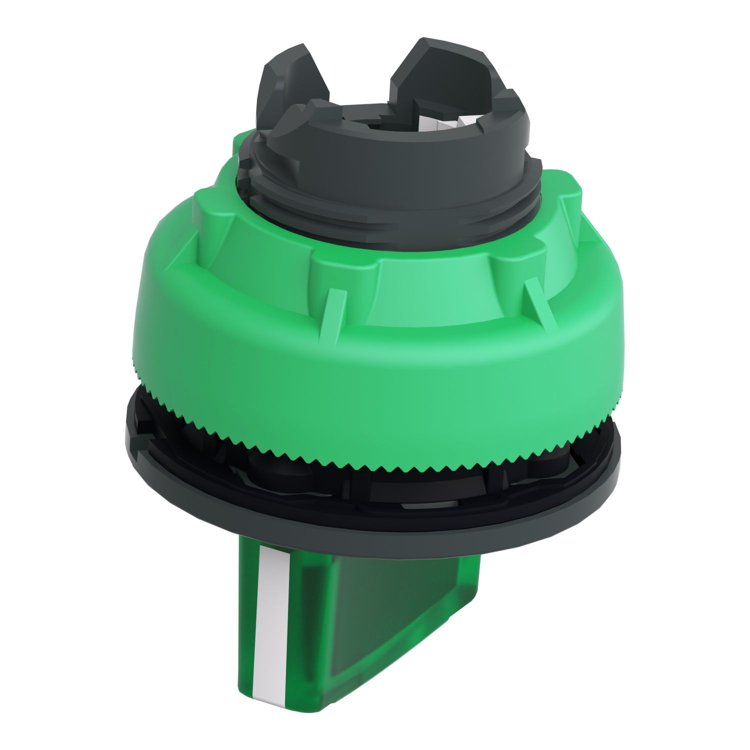 Picture of Head for illuminated selector switch, Harmony XB5, universal LED,  green handle, flush, 22mm, 2 positions, stay put