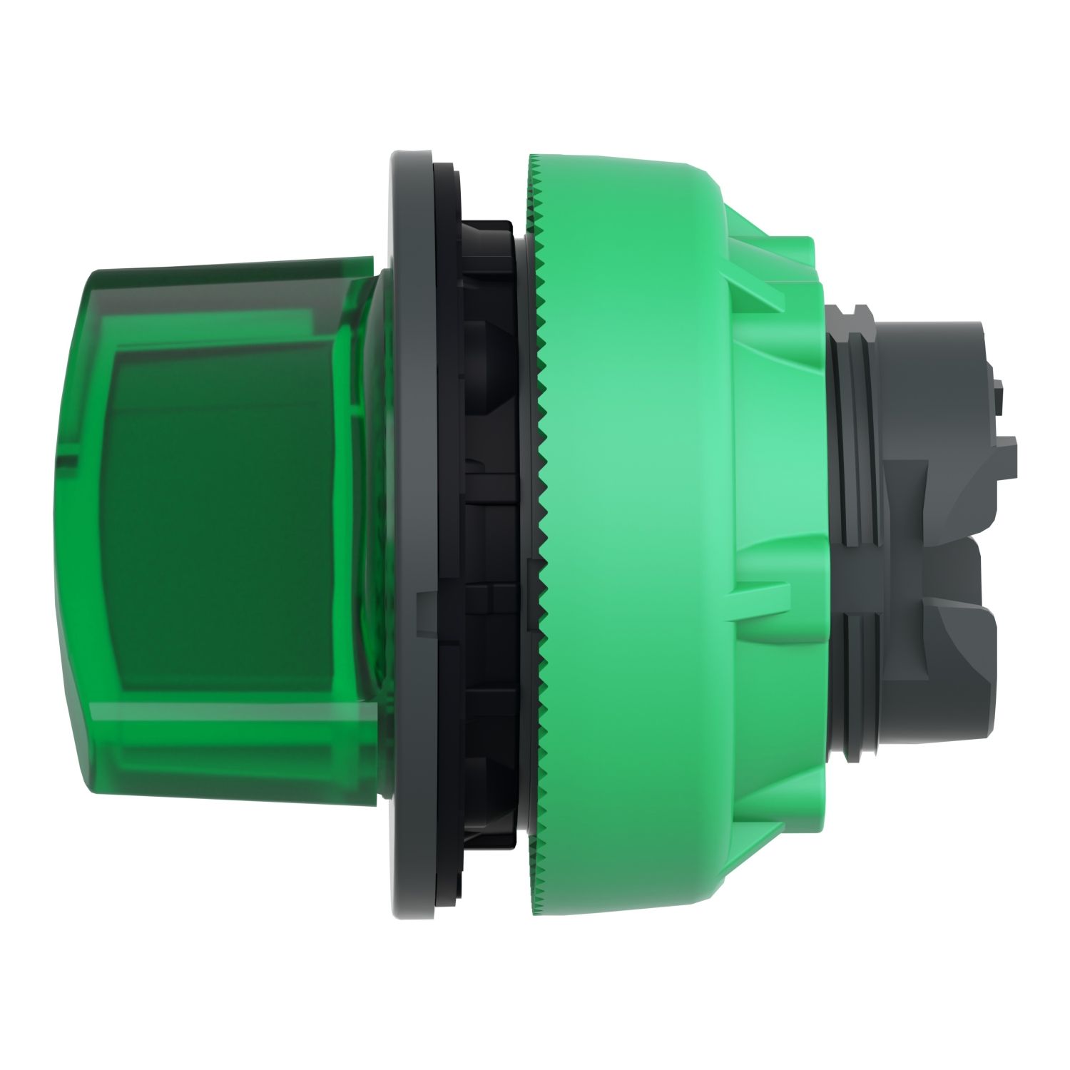 Picture of Head for illuminated selector switch, Harmony XB5, universal LED,  green handle, flush, 22mm, 2 positions, stay put