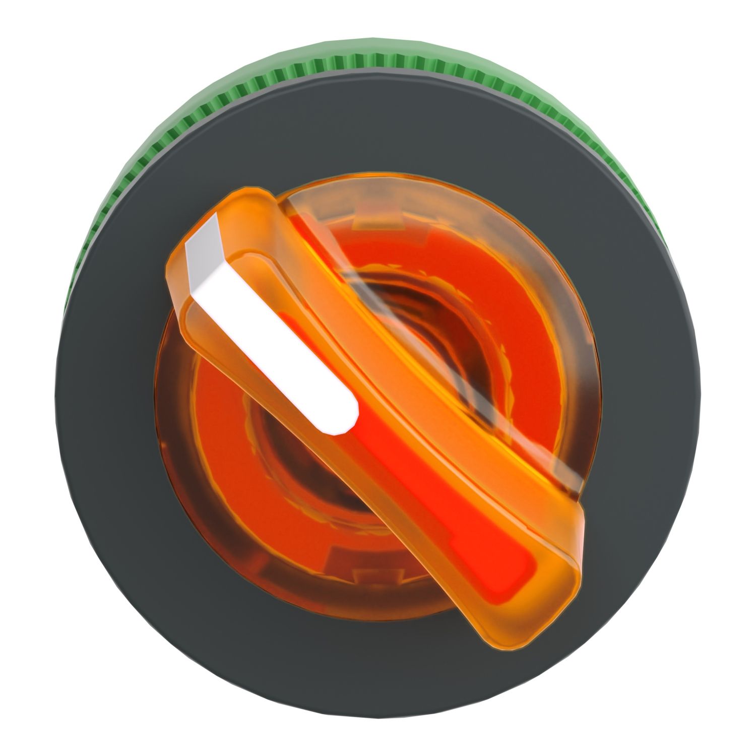 Picture of Head for illuminated selector switch, Harmony XB5, plastic, orange handle, universal LED, 2 positions, stay put