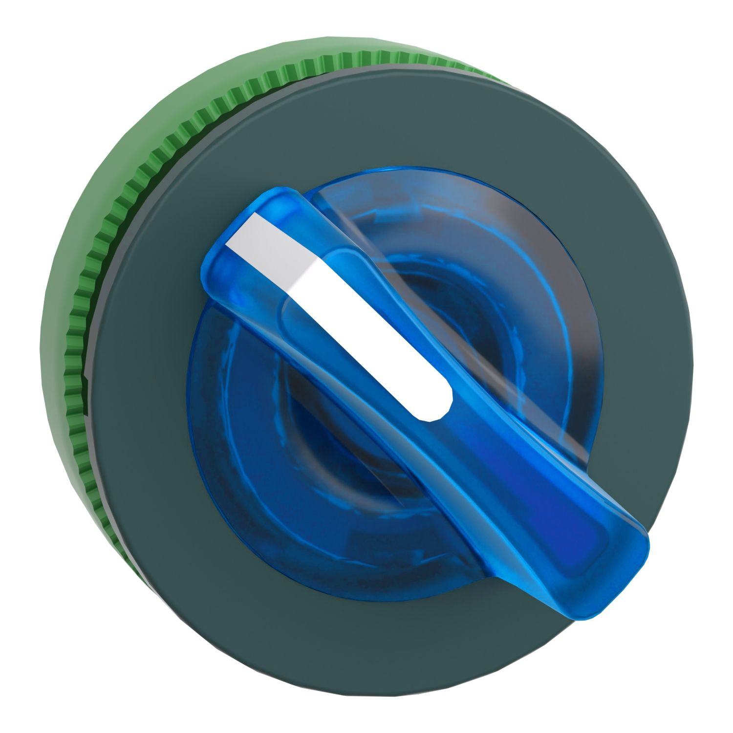 Picture of Head for illuminated selector switch, Harmony XB5, plastic, blue handle, universal LED, 2 positions, stay put