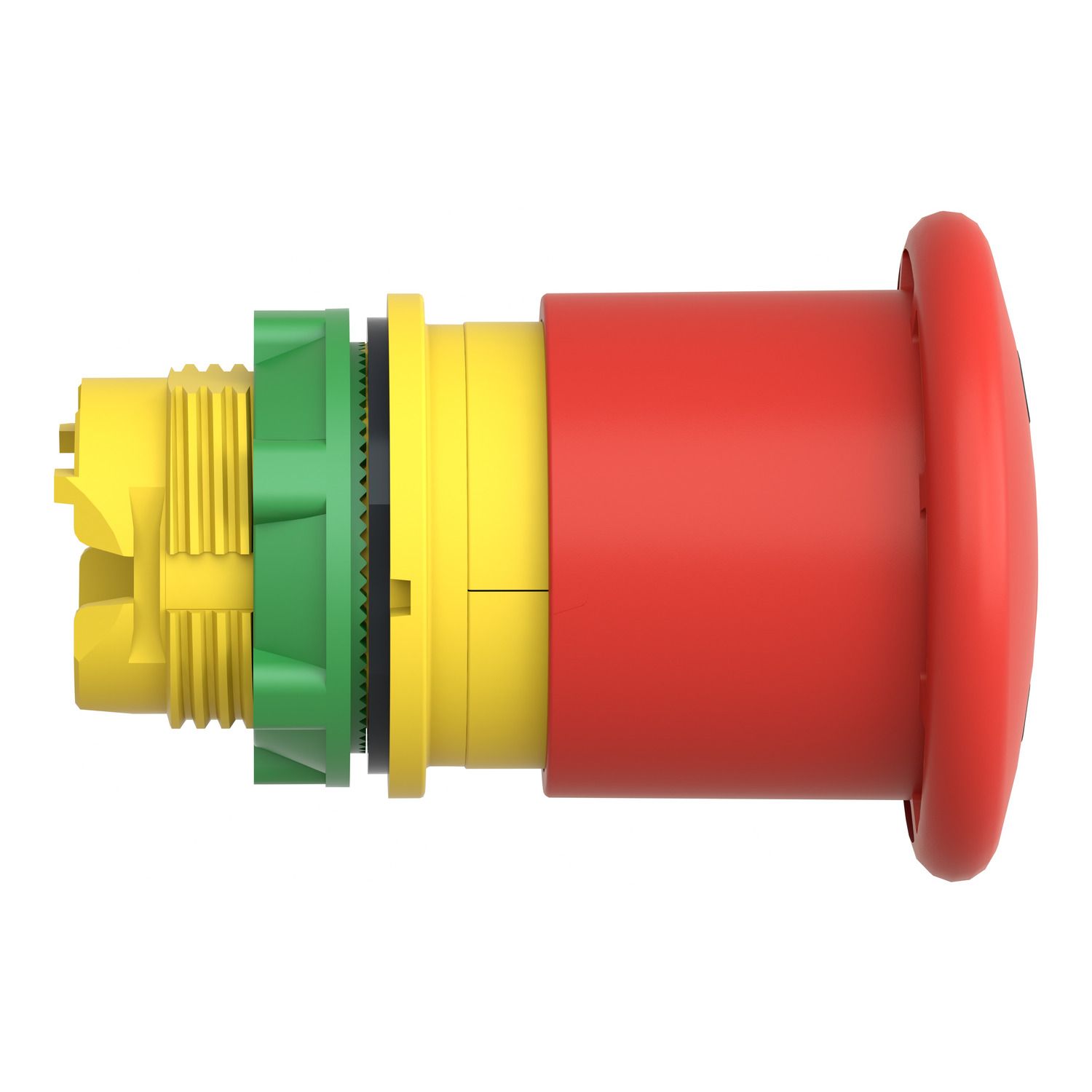 Picture of Illuminated emergency stop switching off head, Harmony XB5, plastic, red mushroom 40mm, 22mm, trigger latching push pull, with state indicator
