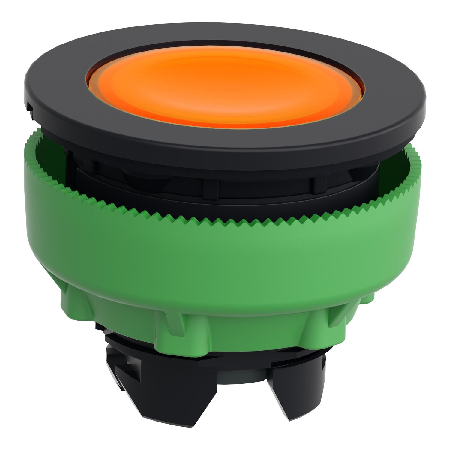 Picture of Head for pilot light, Harmony XB5, antimicrobial, plastic, orange, 30mm, universal LED, plain lens