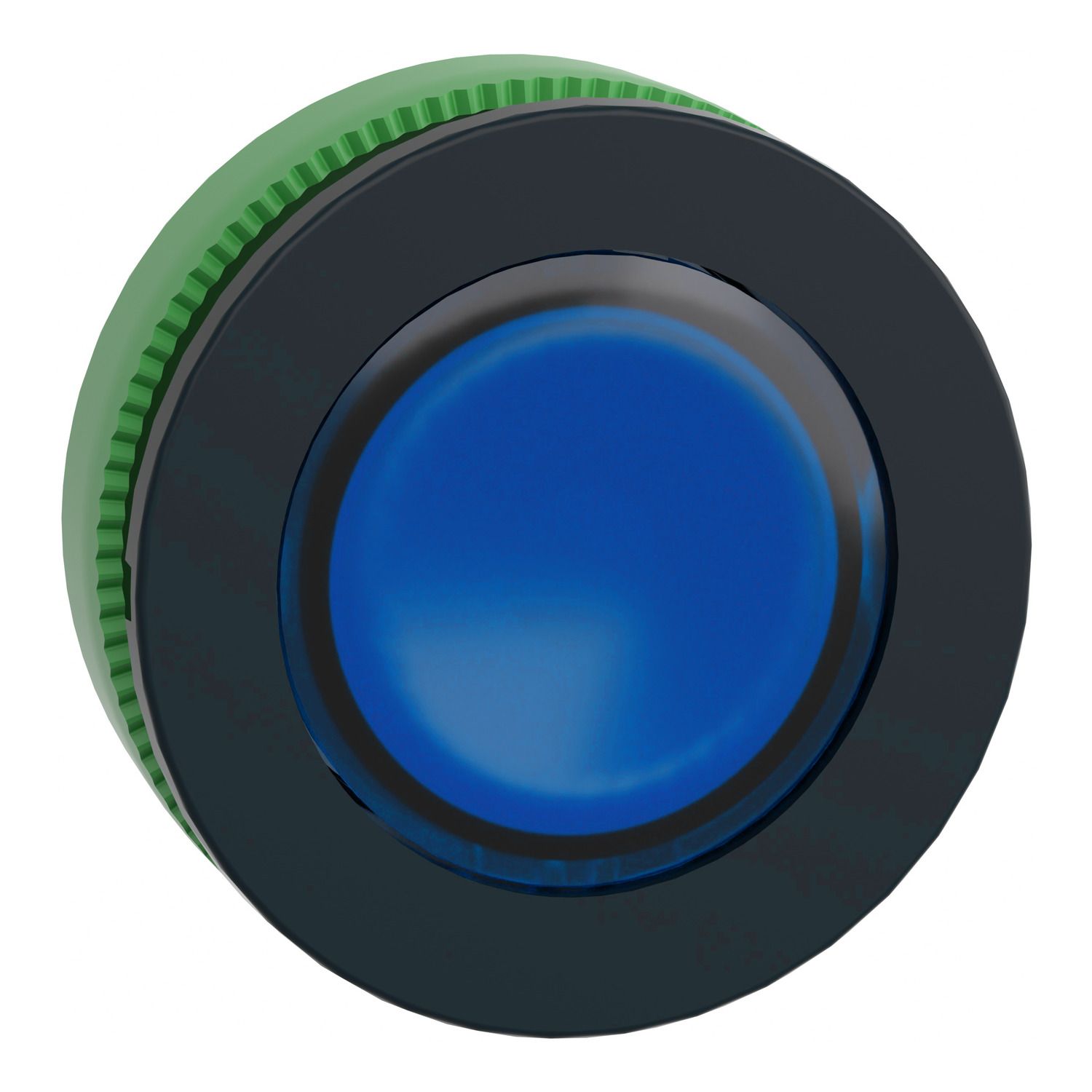 Picture of Head for pilot light, Harmony XB5, antimicrobial, plastic, blue, 30mm, universal LED, plain lens