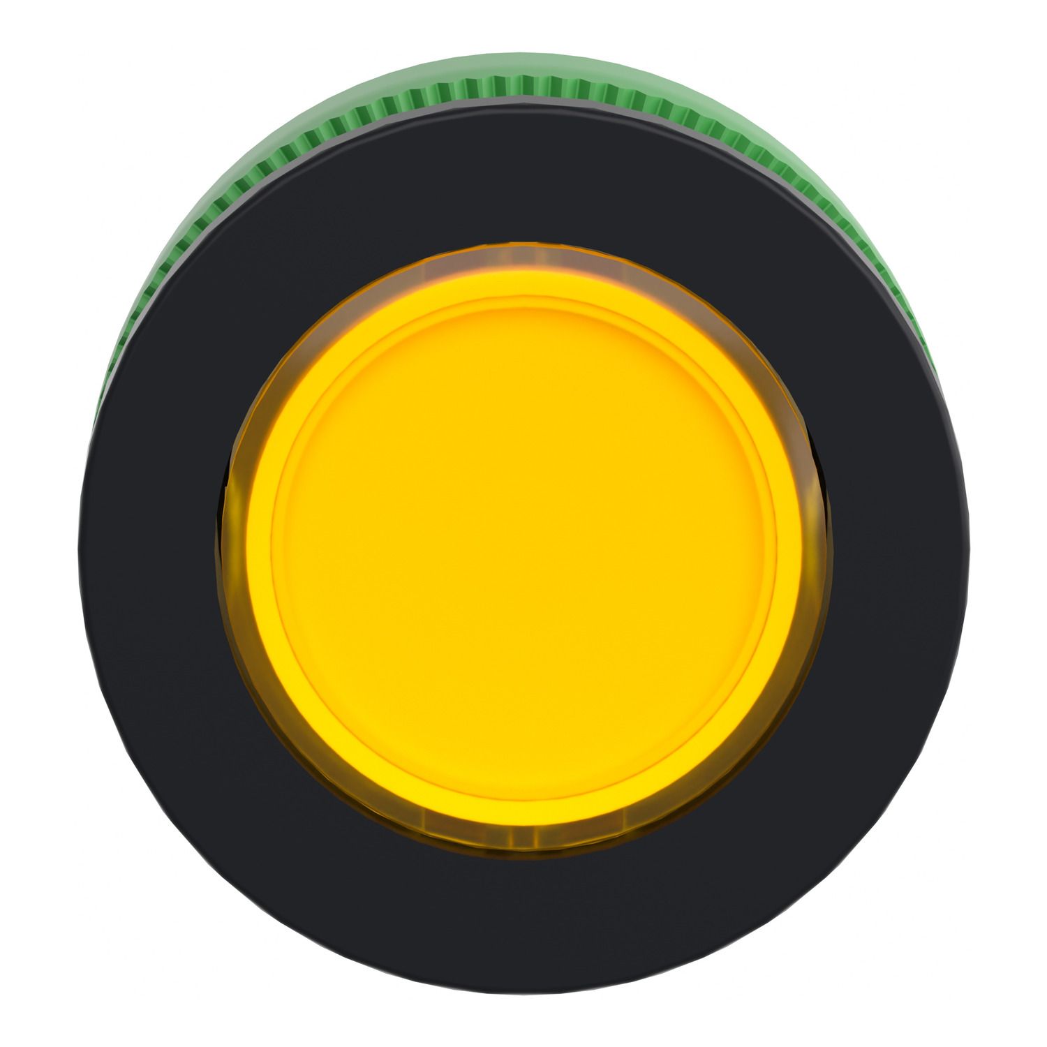 Picture of Head for pilot light, Harmony XB5, antimicrobial, plastic, yellow, 30mm, universal LED, plain lens