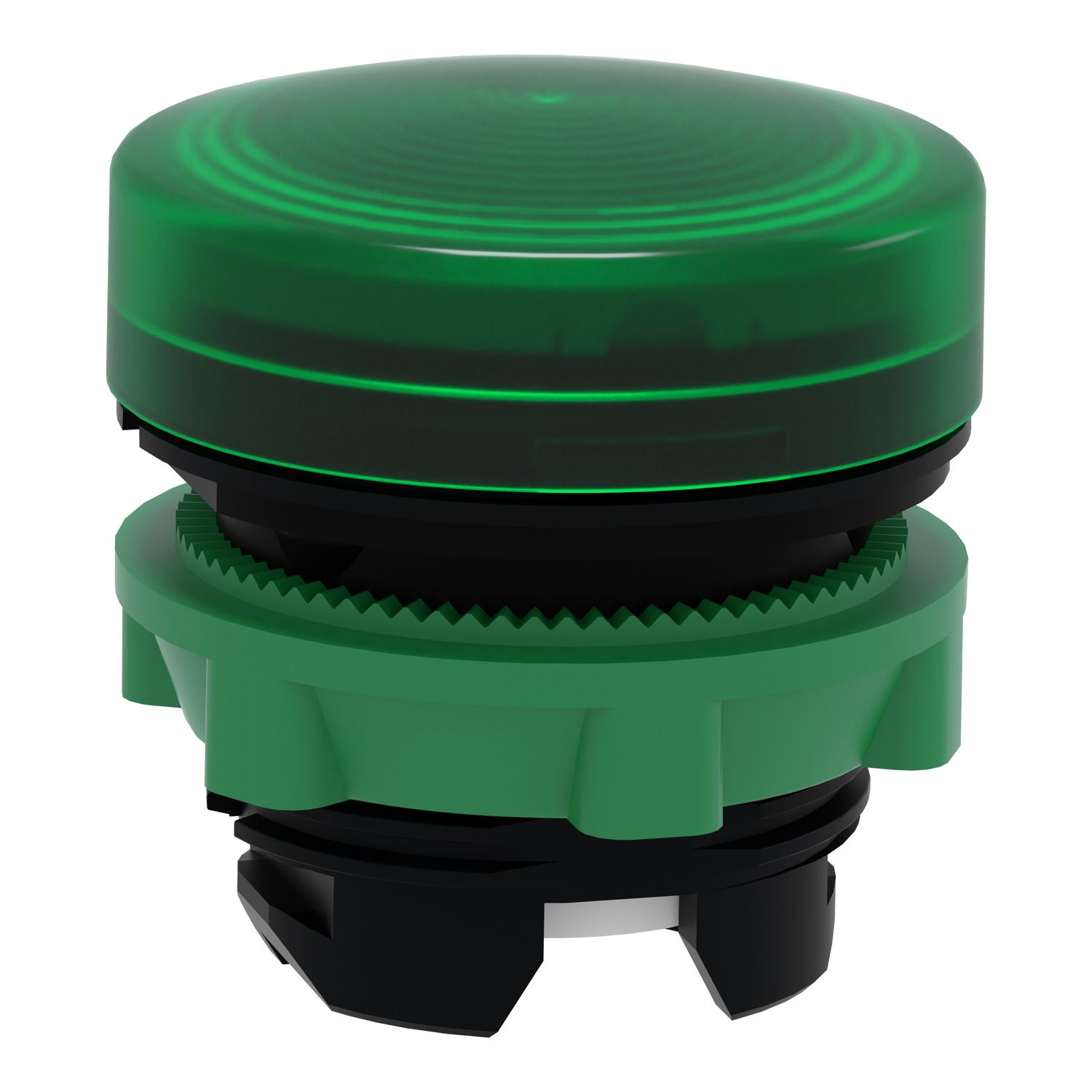 Picture of Head for pilot light, Harmony XB5, green, 22mm, with grooved lens, universal LED